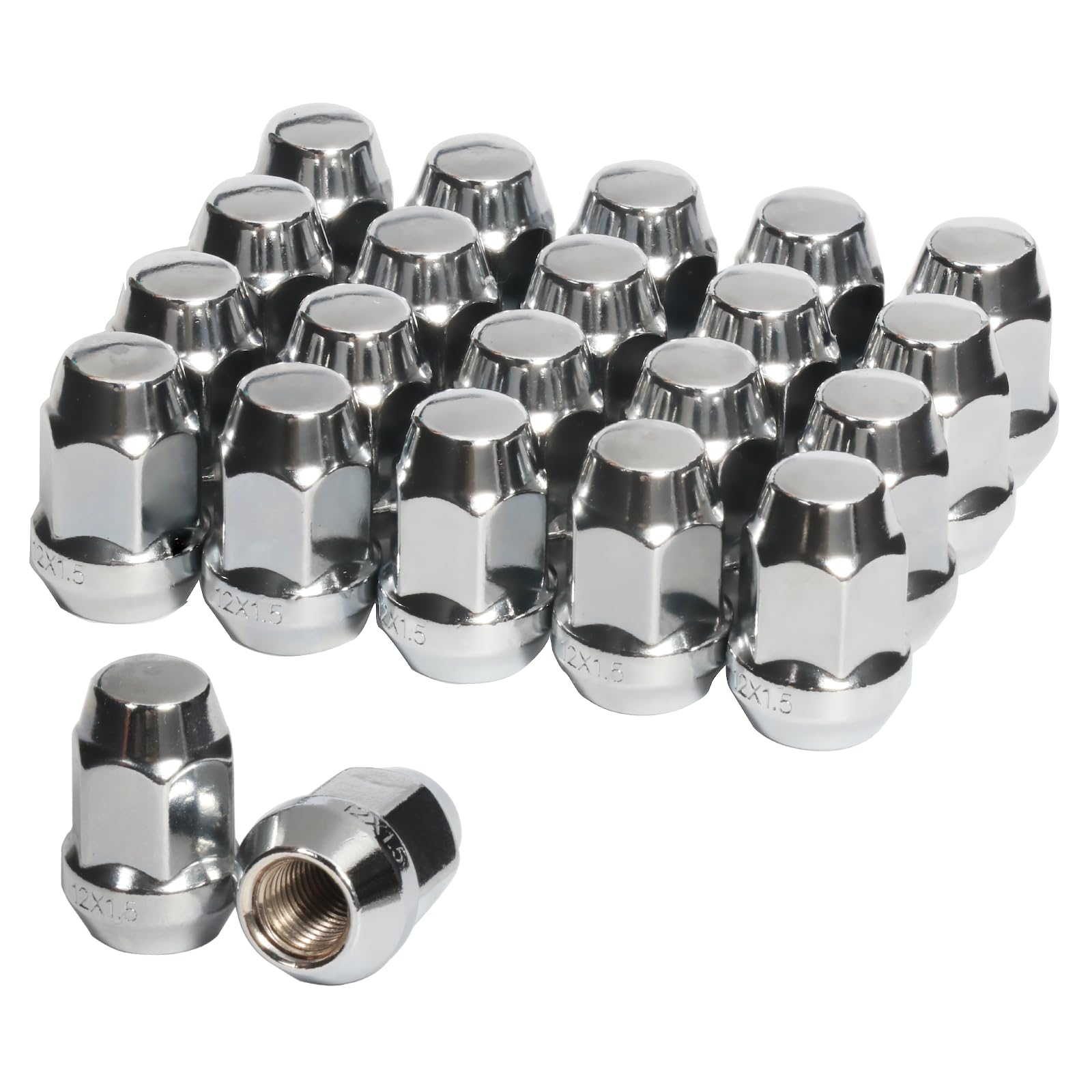 TAGMORE M12X1.5 Lug Nuts - 20pcs Wheel Nut Set Compatible with Buick, Dodge, Chrysler, Ford, GMC, Cadillac, Chevrolet/Chevy, Lincoln, Toyota, Hyundai,