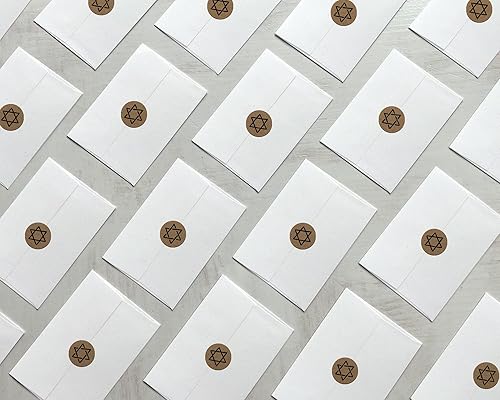 Miniatura 2 de Calcomanías de papel kraft marrón de la estrella de David, paquete de 126 sellos, calcomanías de Hanukkah para sobres, pedidos comerciales, embalaje