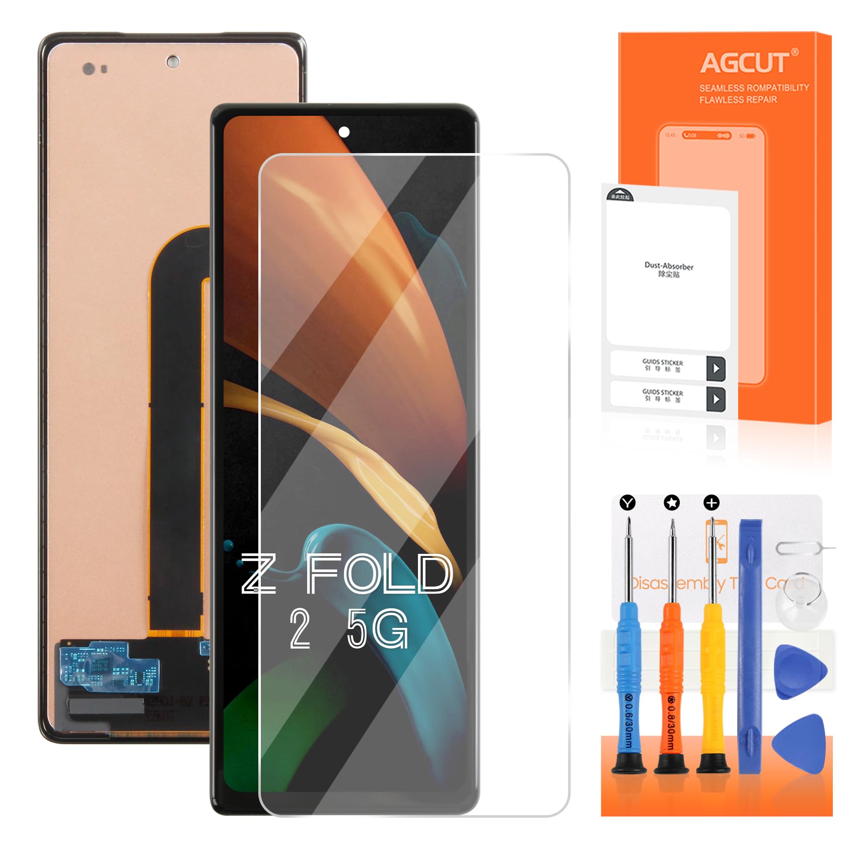(Schermo esterno) Schermo LCD per Samsung Z Fold2 5G Display LCD per Galaxy Z Fold2 5G SM-F916B SM-F916U 6,23" Schermo di Ricambio Touch Digitalizer Assemblea con Strumenti (Nero Incell, Senza