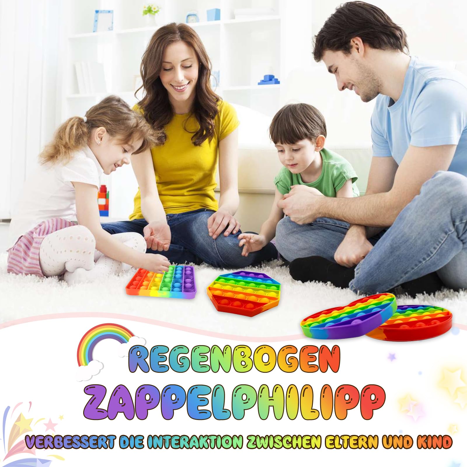 MEINRAUM Poppit 1-100 Push Bubble Fidget It Toys Pop On It 20 x 20 cm, Stressvermindering, Sensorisch en Educatief Speelgoed voor Kinderen