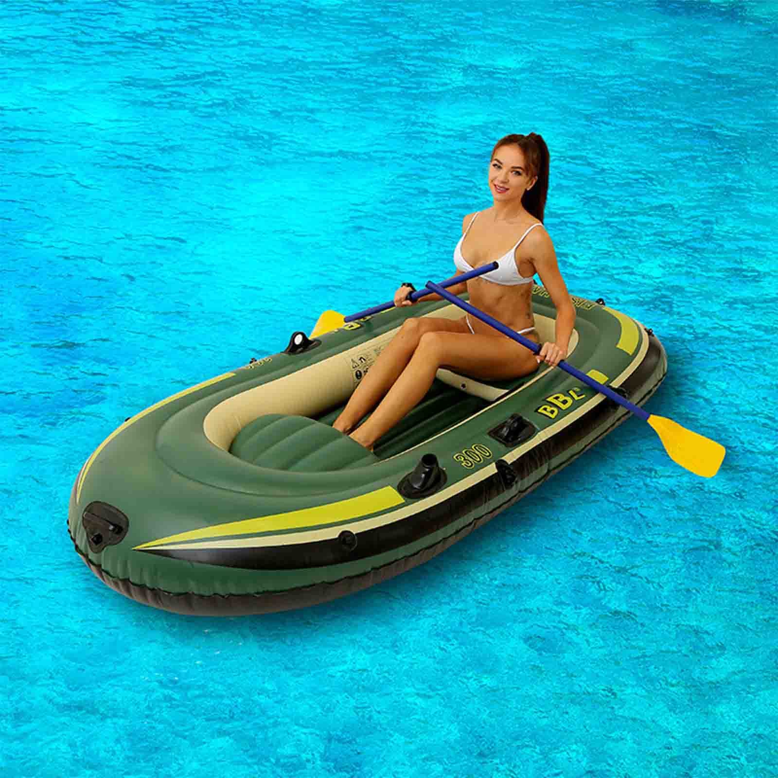 FJAUOQ Bateau Gonflable en PVC Matelas pneumatique pour Bateau Marin Gonflable Heavy Duty Person Gonflable Radeau Dinghy Bateau de pêche pour Sports Nautiques Support jusqu'à 200 kg