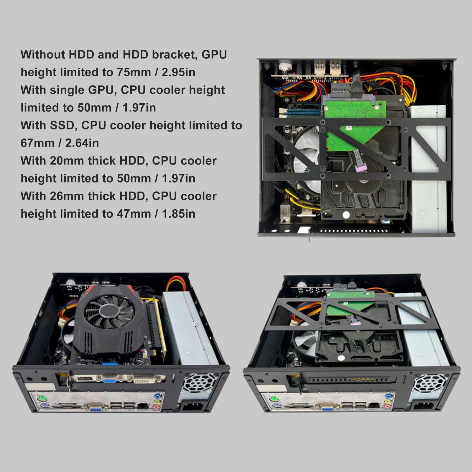 Case PC ITX Portatile - Acciaio SPCC Lega Alluminio 312X135X193 Mm