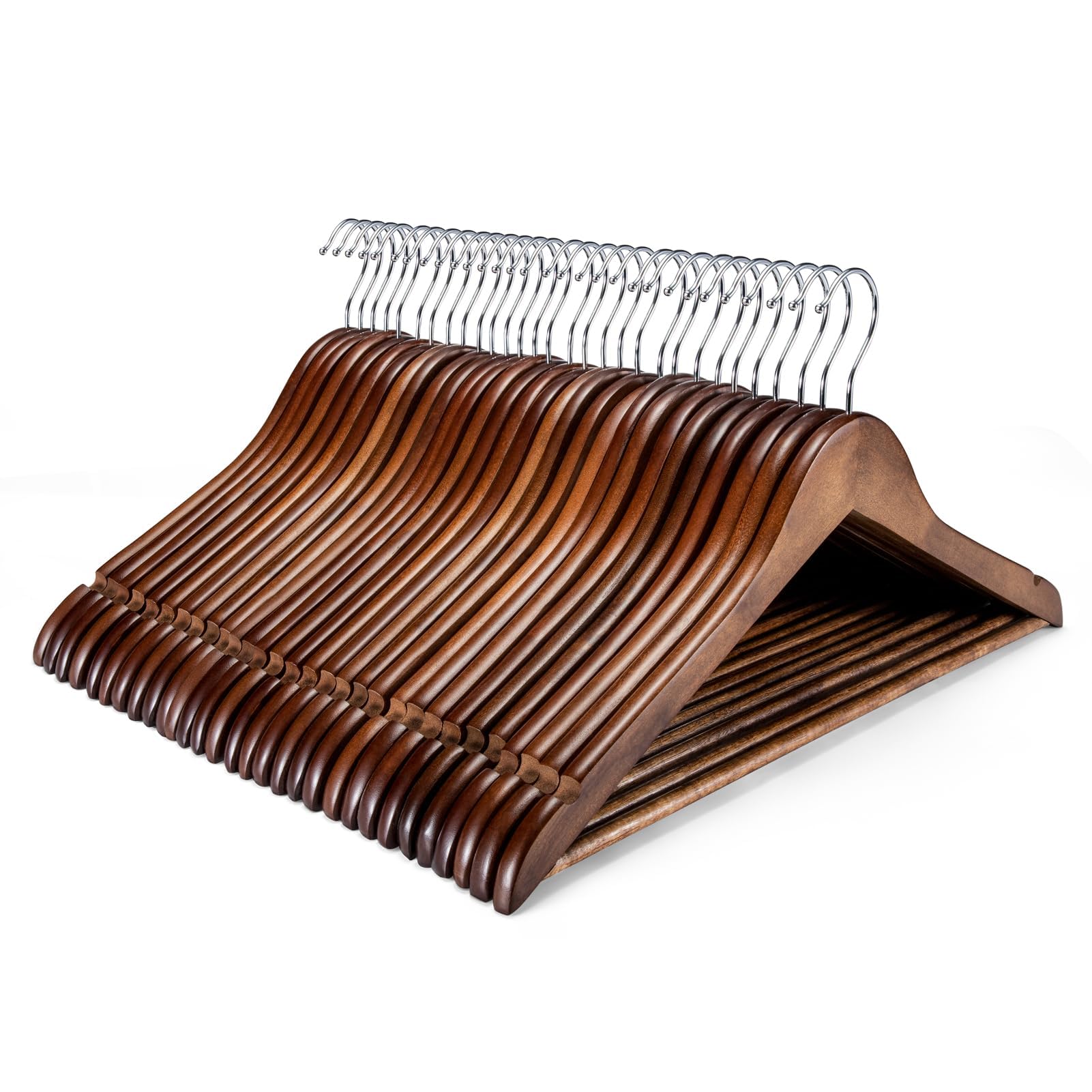 HOUSE DAY Premium Wooden Hangers 150 Pack, 17.5" Smooth Wood Hangers