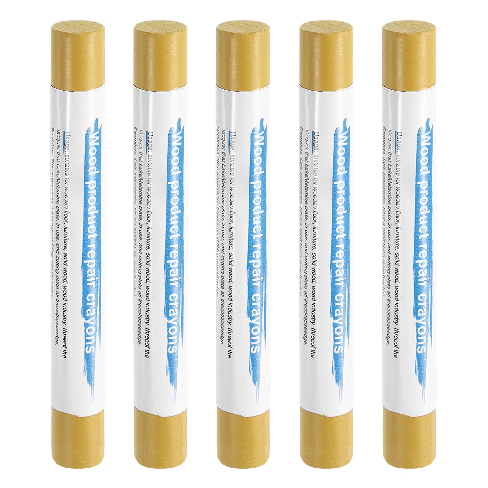 sourcing map 5pcs Wood Filler Sticks Wooden Wax Touch Up Furniture Repair Crayons for Scratch Hole Wood, Beech
