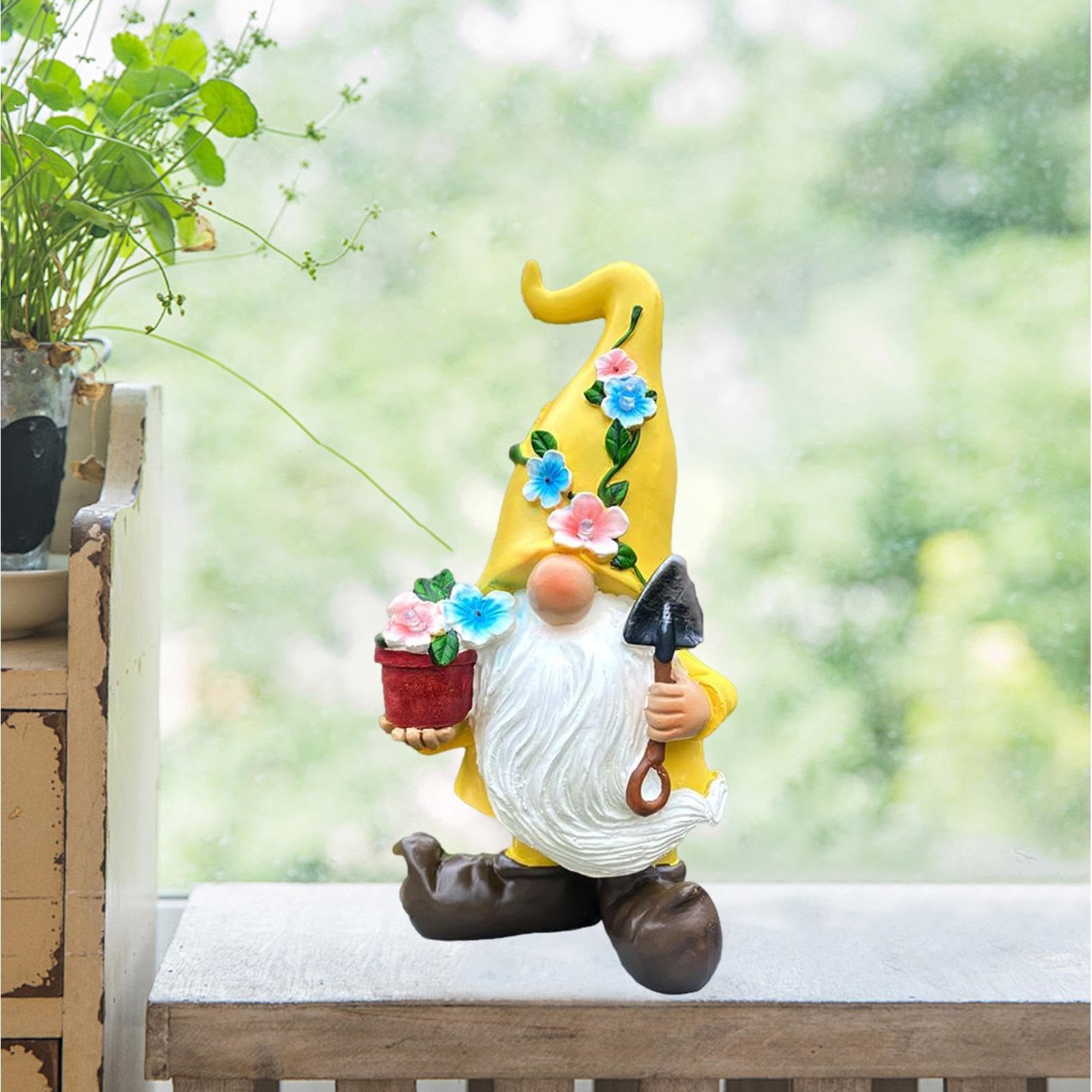 Gnomos Jardín Estatua Exterior Esculturas Decorativas de Enanos Paisaje | Decoración Solar Gnomos Adecuado Para Césped, Porche, Patio, Jardín Trasero, Exterior, Y Paisaj