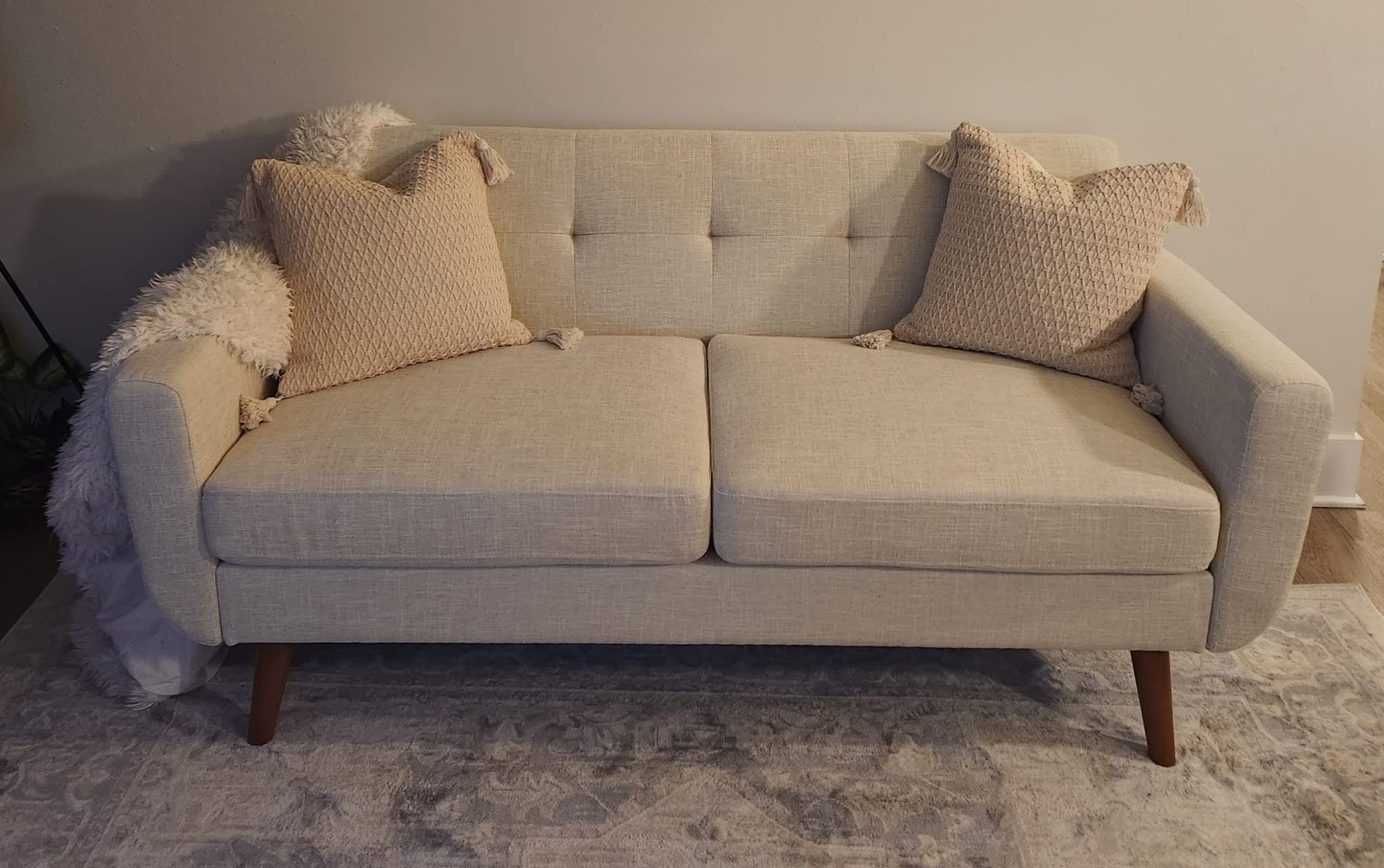 32/mo Finance Tbfit 65" W Loveseat Sofa, Mid Century Modern Decor