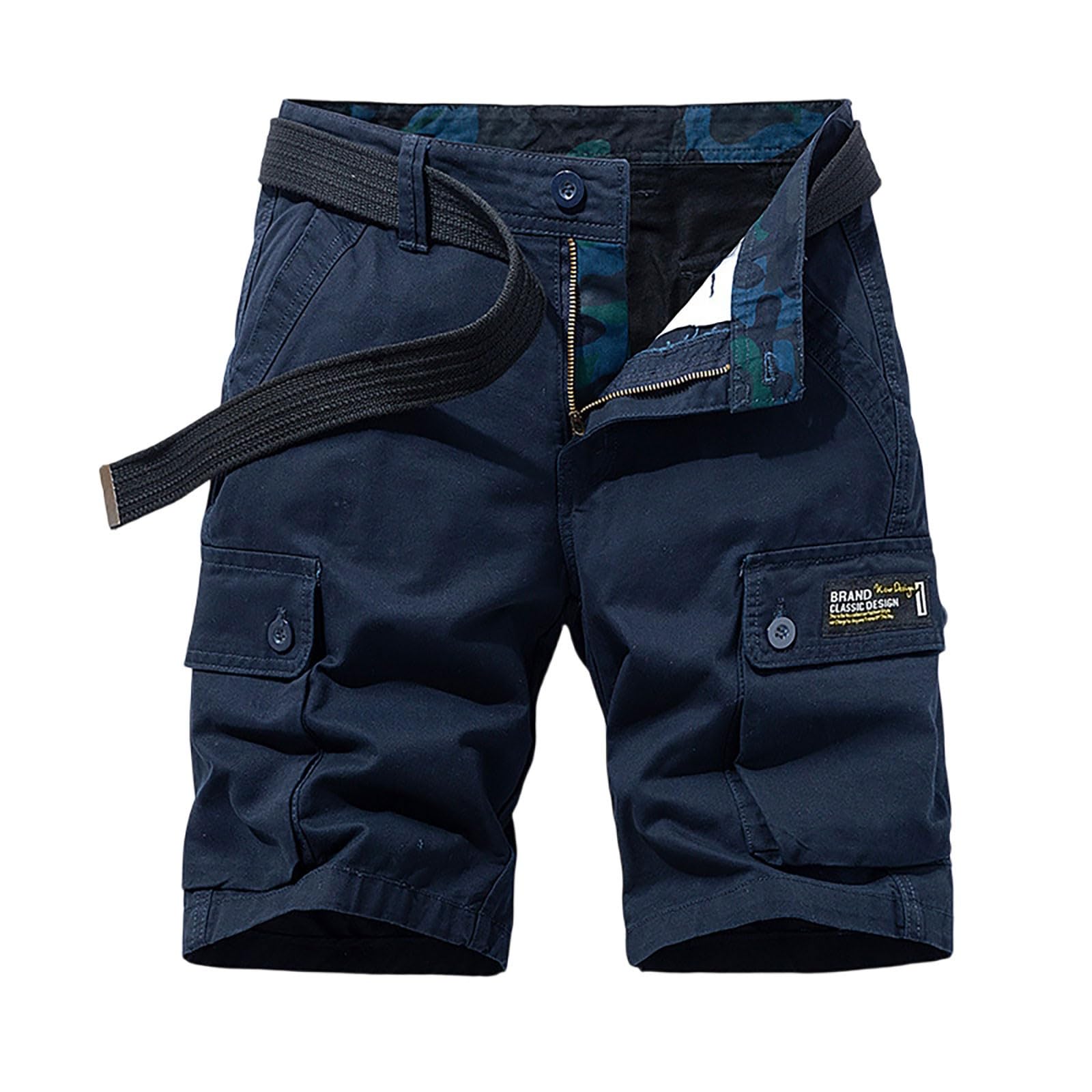 MOKBAY Cargo Short Homme Pantacourt Sport Shorts Leger Travail Ete Randonnée Été Coton Poche Bermudas Chantier Elastique Bermuda