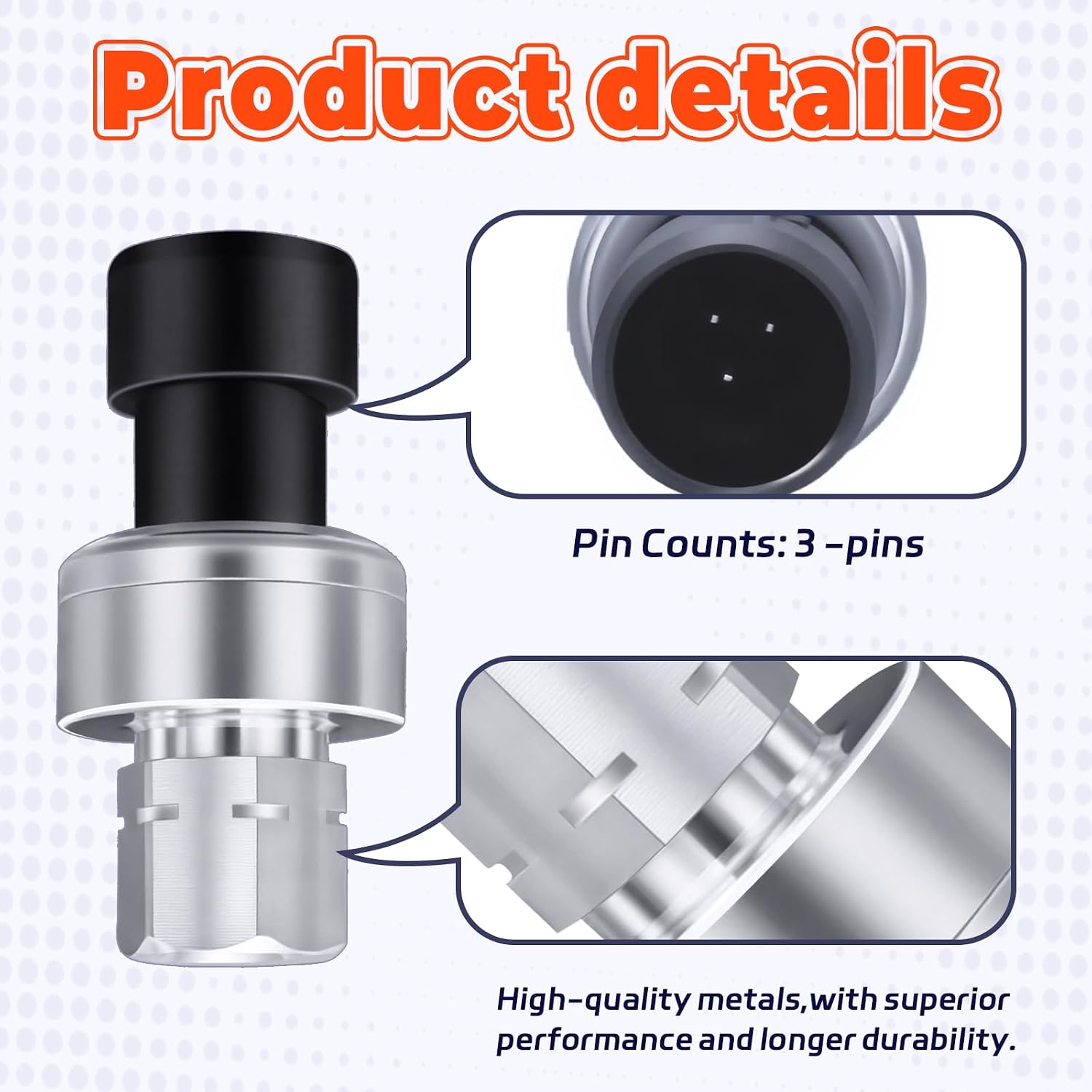 Car A/C Pressure Sensor 13587668 1551343 Compatible with Chevy Tahoe Sonic Malibu Camaro Caprice Colorado Equinox, Auto AC Refrigerant Pressure Transducer Switch