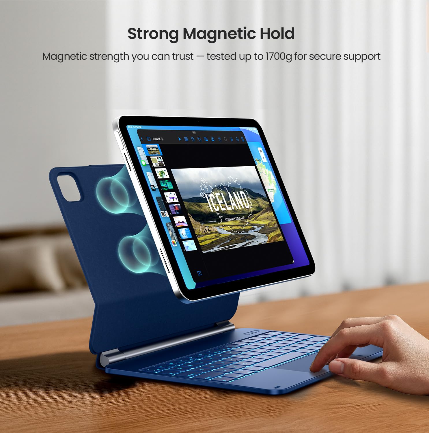 typecase Funda con teclado Edge para iPad Air de 11 pulgadas (M3/M2, 2025/2024), iPad Pro de 11 pulgadas (4ª/3ª/2ª/1ª generación) y iPad Air de 10.9 pulgadas 5/4ª generación, soporte magnético