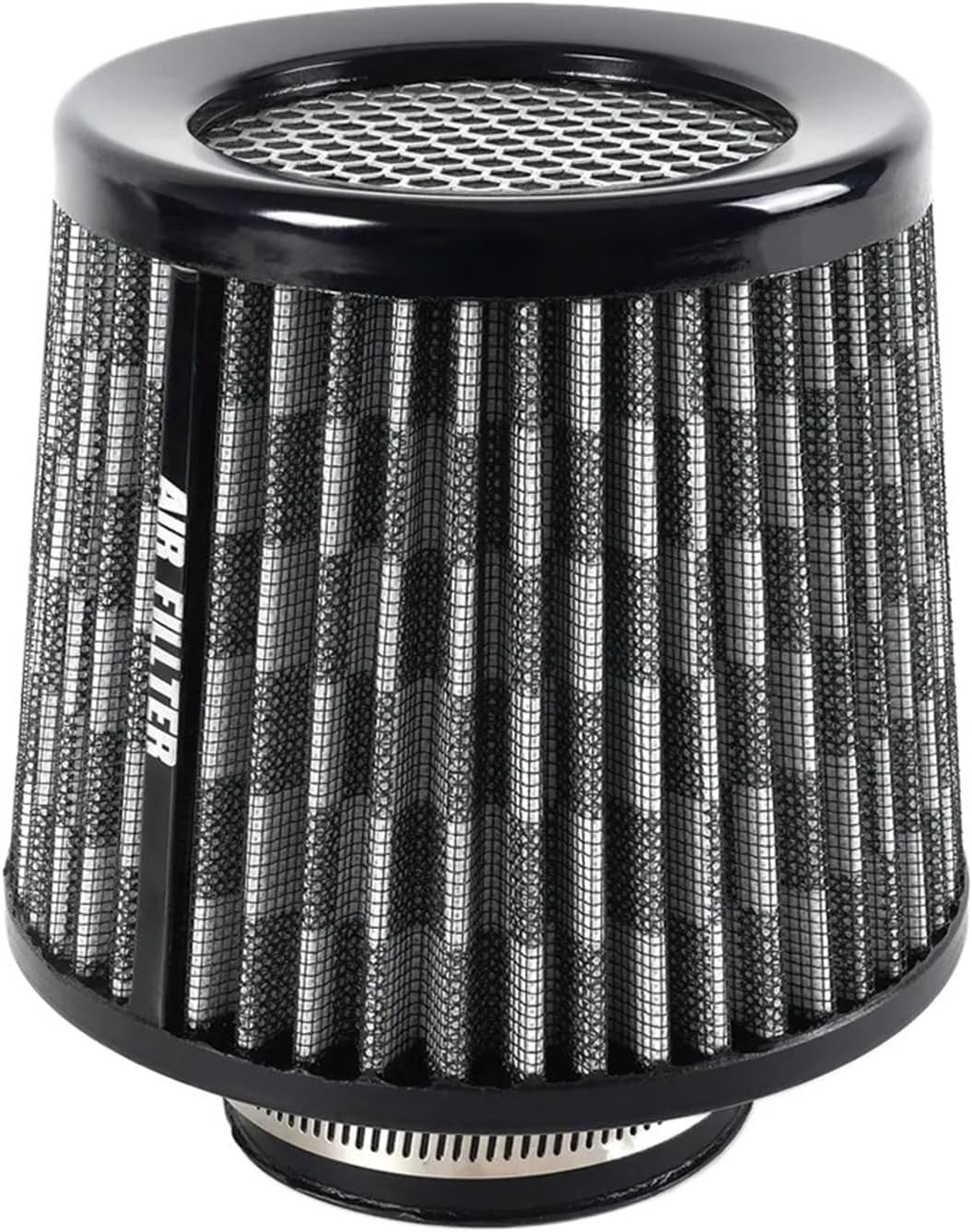 Car Air Filter High Flow Cone Cold Air Intake Filter Auto Modification Accessories Mesh Cone Universal 76mm 3inch(Carbon pattern)