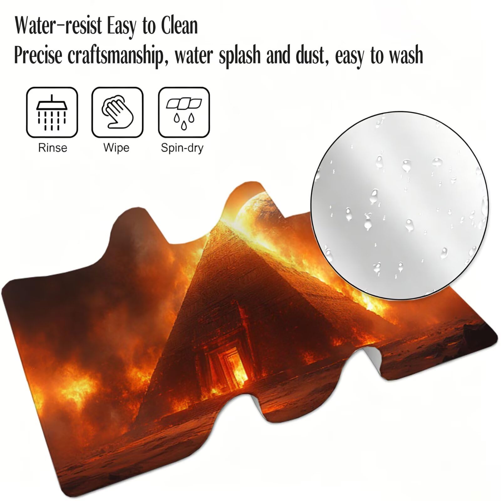 Tapis de Souris Gaming XXL,1000x500x3mm Tapis de Souris Orange,Grand Tapis de Bureau sous Main avec Surface Spéciale Améliore Vitesse et Précision,Imperméable Mouse Pad Pyramide pour Bureau XF-439
