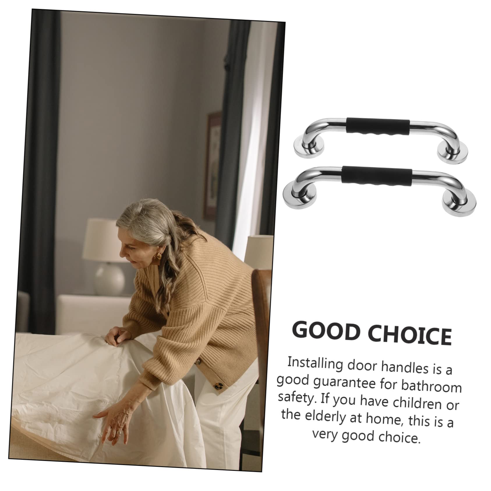 2 Piezas Asideros de Baño Antideslizantes para Personas Mayores de Unidades de Inoxidable y Barras de Seguridad para Ducha y Baño Soporte Práctico y Duradero para Ancianos y