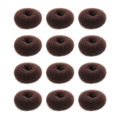 SQULIGT 12 piezas de moños pequeños para el cabello, juego de donas pequeñas para el cabello para niños, niñas y mujeres, herramienta para hacer
