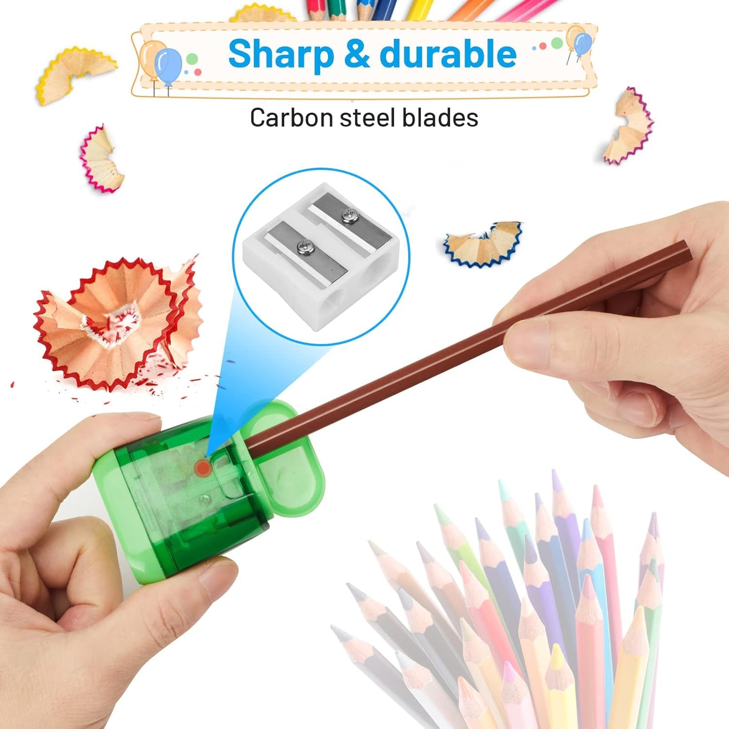 Taille-Crayons 1 Trou Avec Réservoir Grande Capacité Kidy Learn