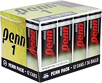 Penn Championship Extra Duty Tennis Balls - 36 Pack (12 Cans/3 Balls) for Hard Courts, USTA/ITF Approved