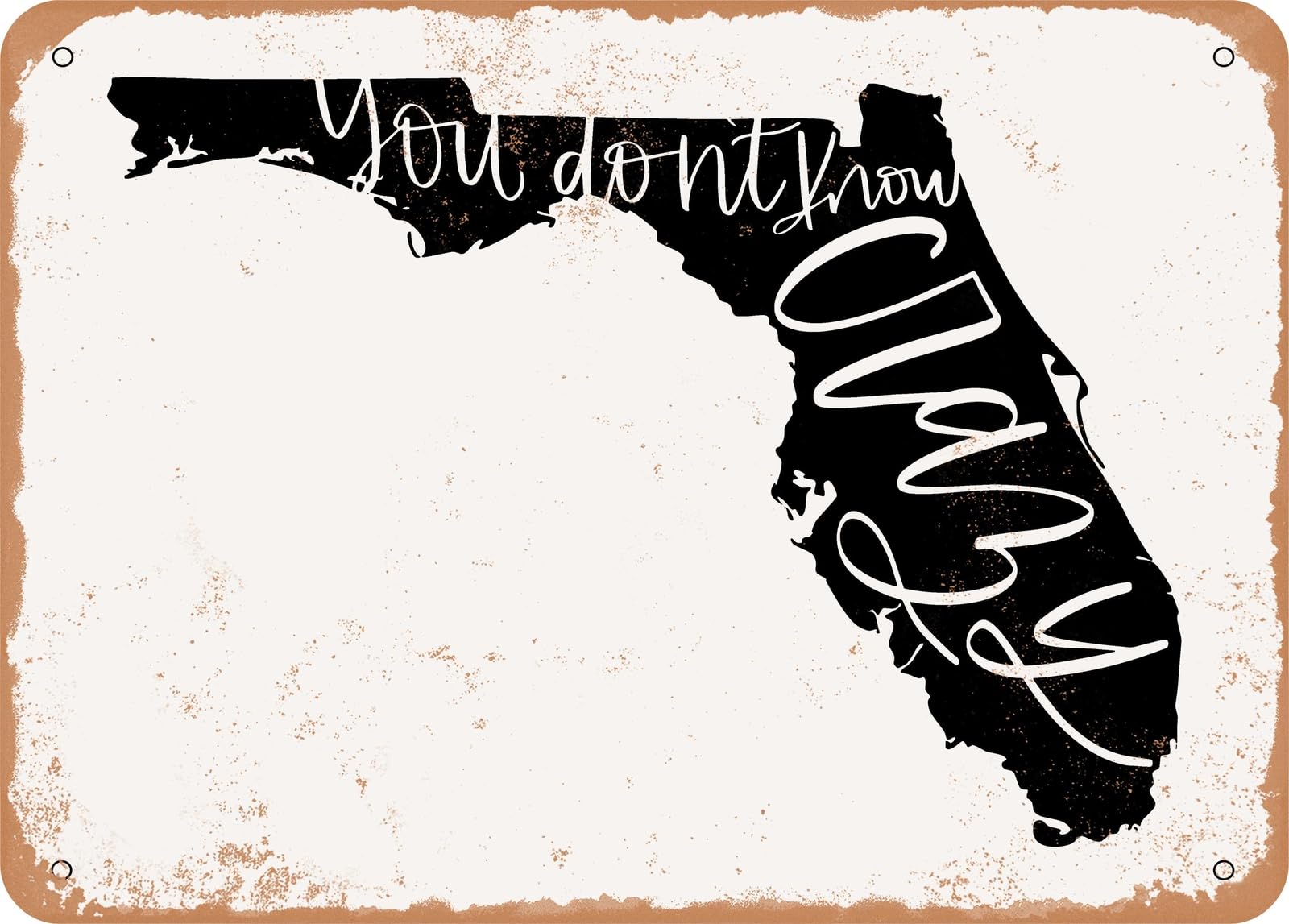 Miaomansenstore Metal Sign - Florida You Don't Know Crazy - Vintage Look Sign Home Decor