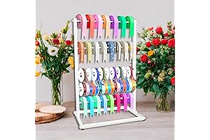 5-Tier Premium Ribbon Holder Organizer Rack for Enhanced Craft Room Organization