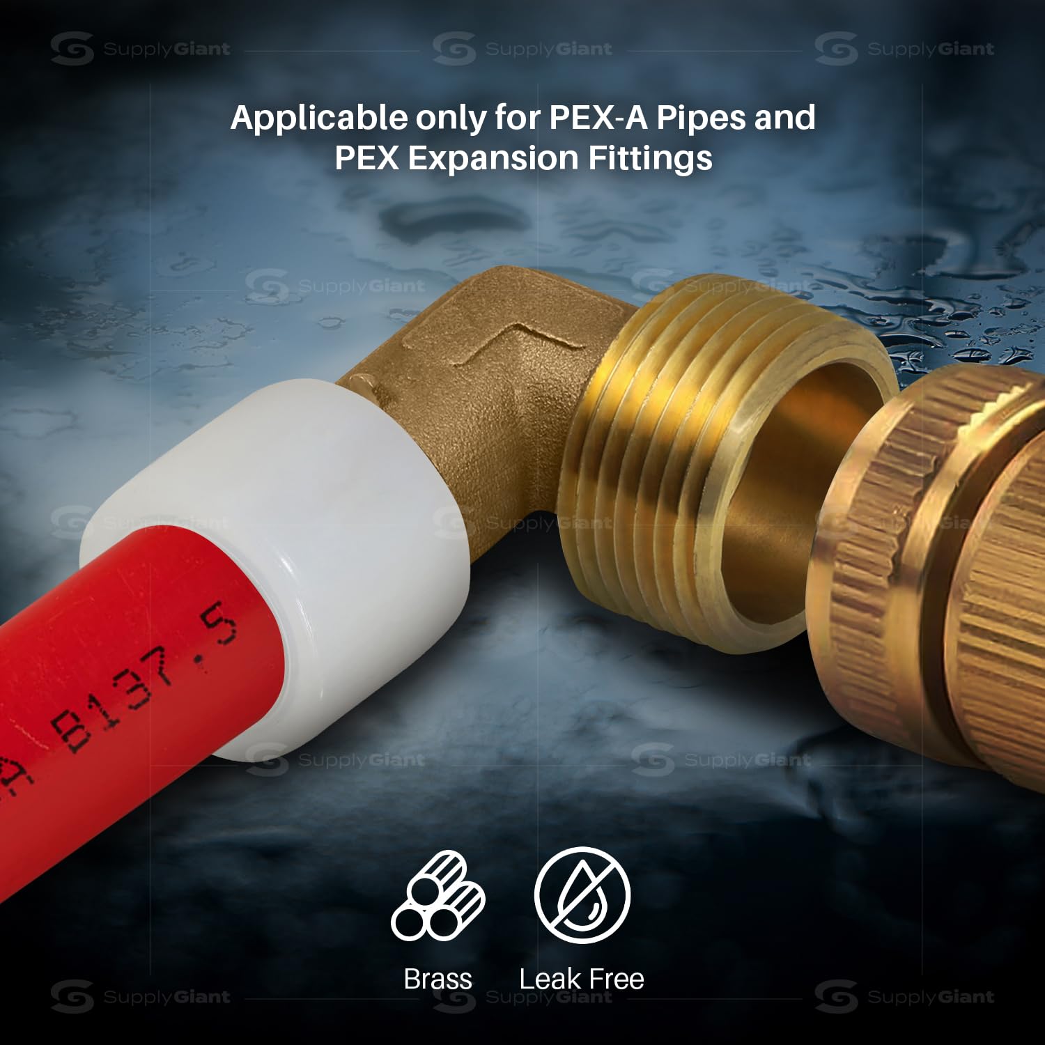 Codo roscado de 90 grados Pex-A, expansión de 3/4 pulgadas Pex x 1 pulgada adaptador de codo MIP, adaptador F1960 de latón sin plomo para uso en conexión de tubo Pex-A (paquete de 5)