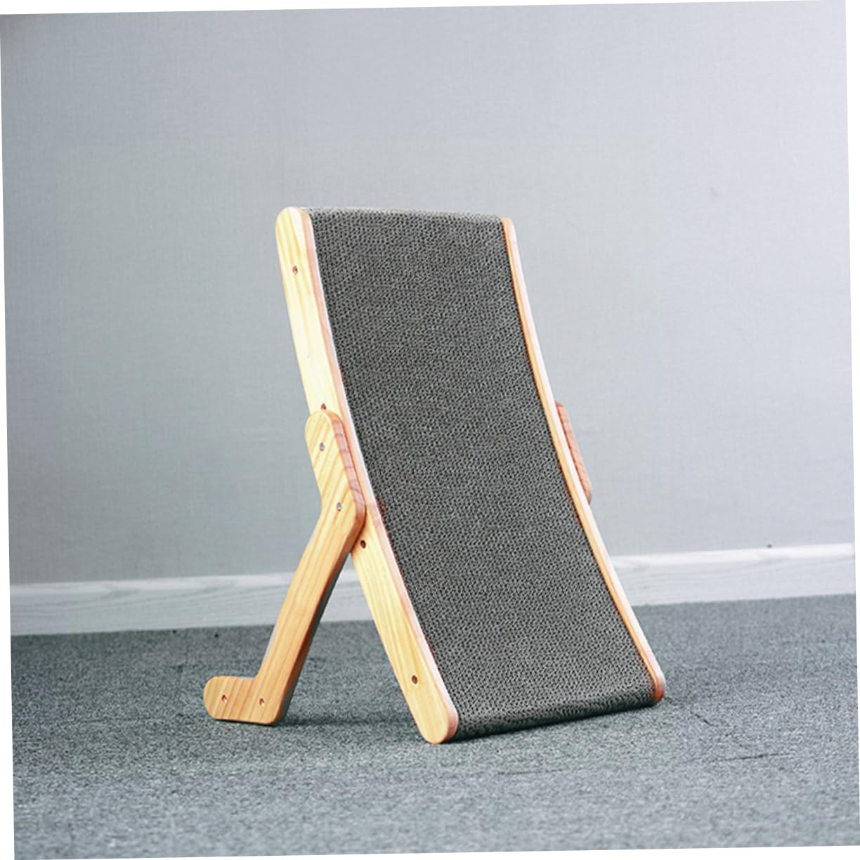 Rascador de Gatos de Madera y Cartón Ondulado, Reducir Comportamiento Destructivo, Juguete para Gatitos