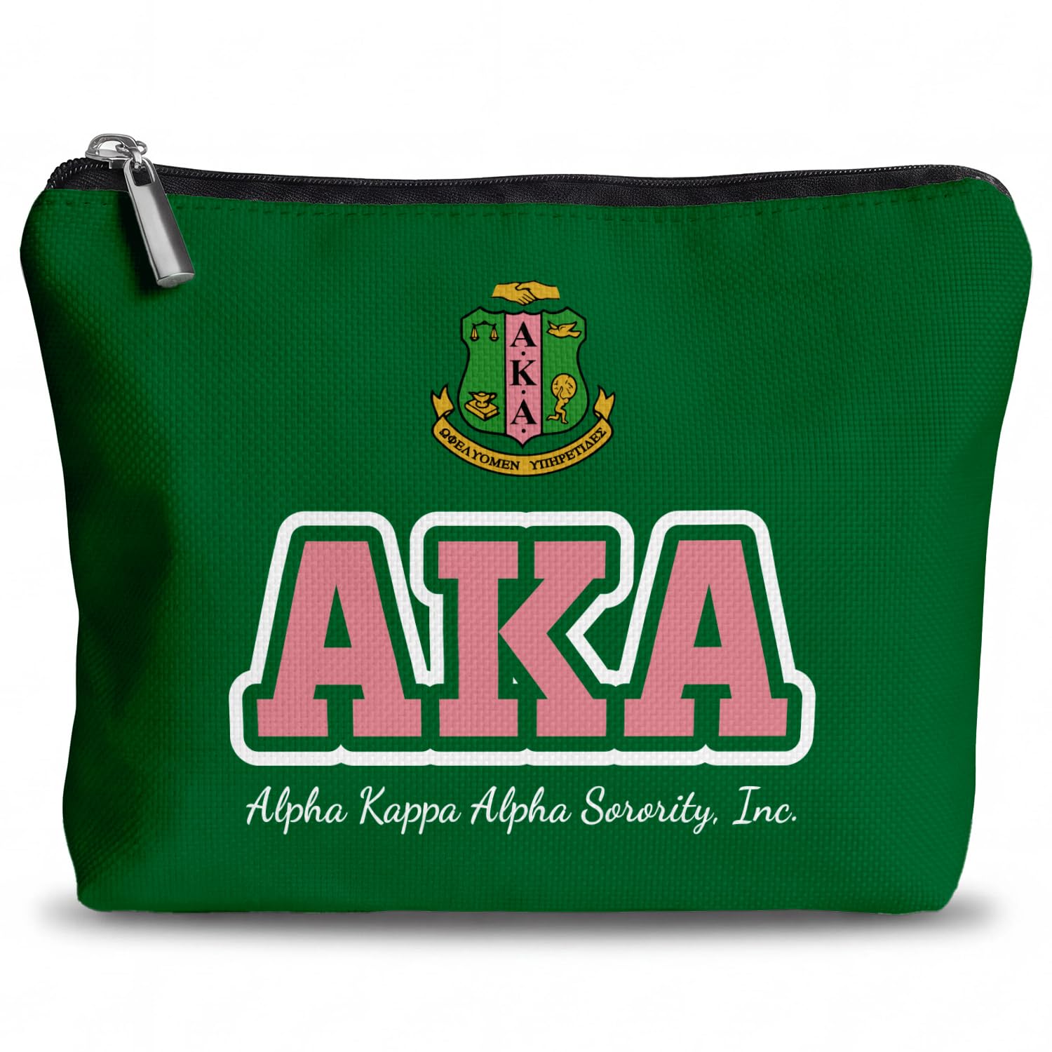 AKA Sorority Gifts for Women Boss Mom, AKA Paraphernalia Makeup Bag Aesthetic Toiletry Pouch Portable Travel Accessories, Black Sorority Gifts for Sisters Friend, Sisterhood Party Souvenir Gift
