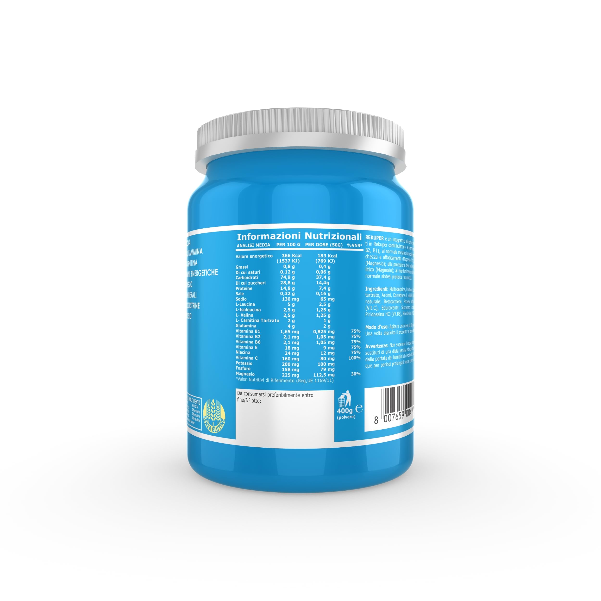 Ultimate Italia - Rekuper arancia 400g - Integratore alimentare per favorire i processi di recupero