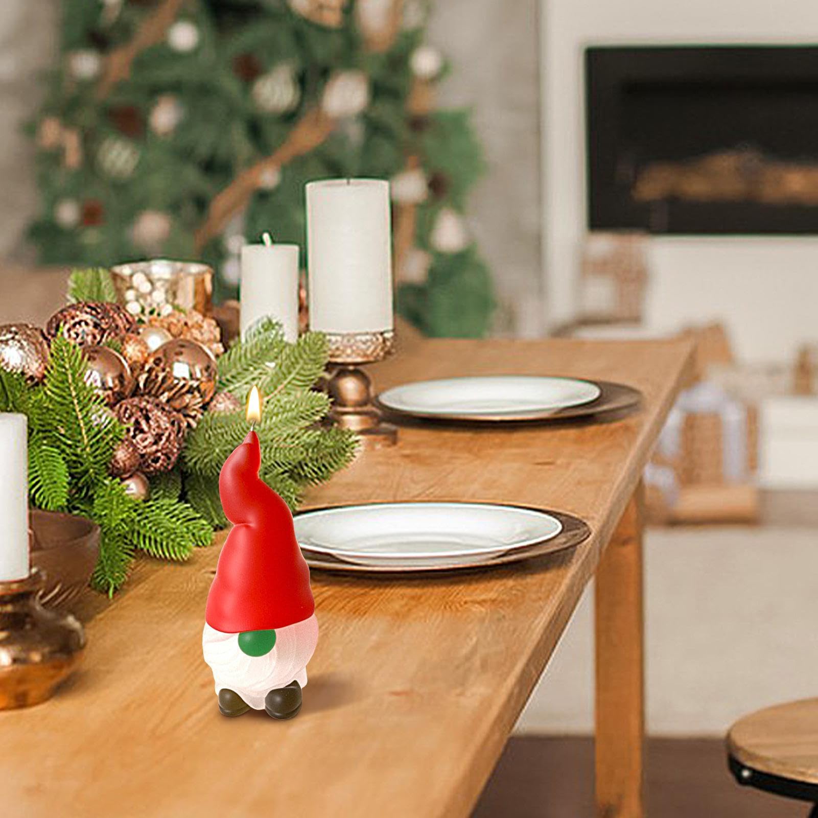 Moules Silicone Père Noël 3D - 4 Designs, Pour Bougie, Résine, Savon - Décoration Fêtes Noël - 6
