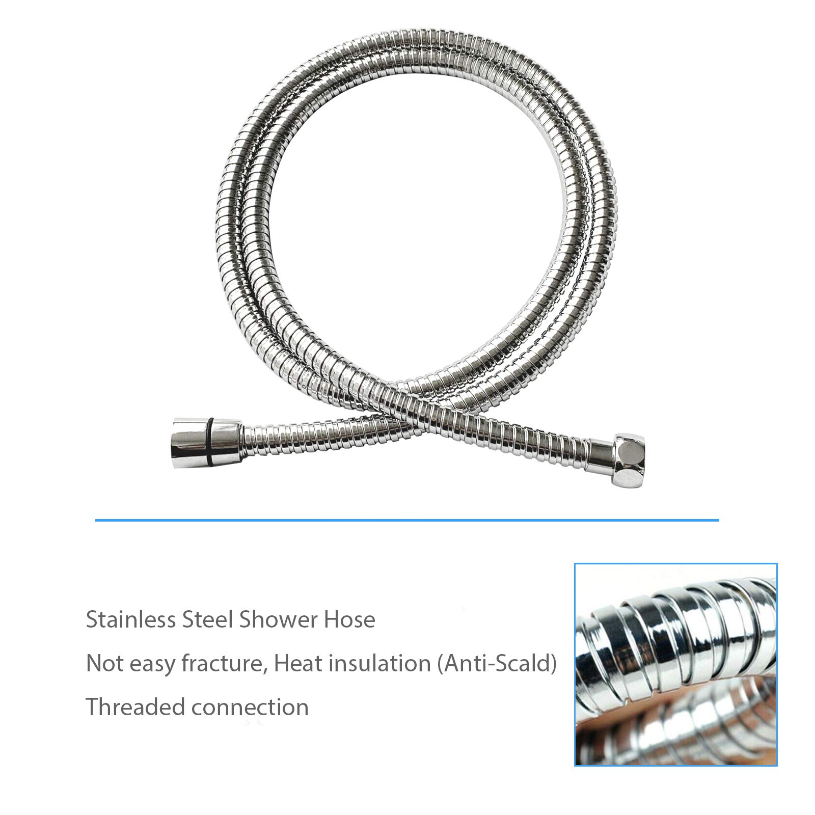 AICA ITALY Colonna Doccia con Miscelatore Termostatico, Doccia Soffione Rotante 360° in Acciaio Inox, Kit Asta Doccia Regolabile 80-116cm