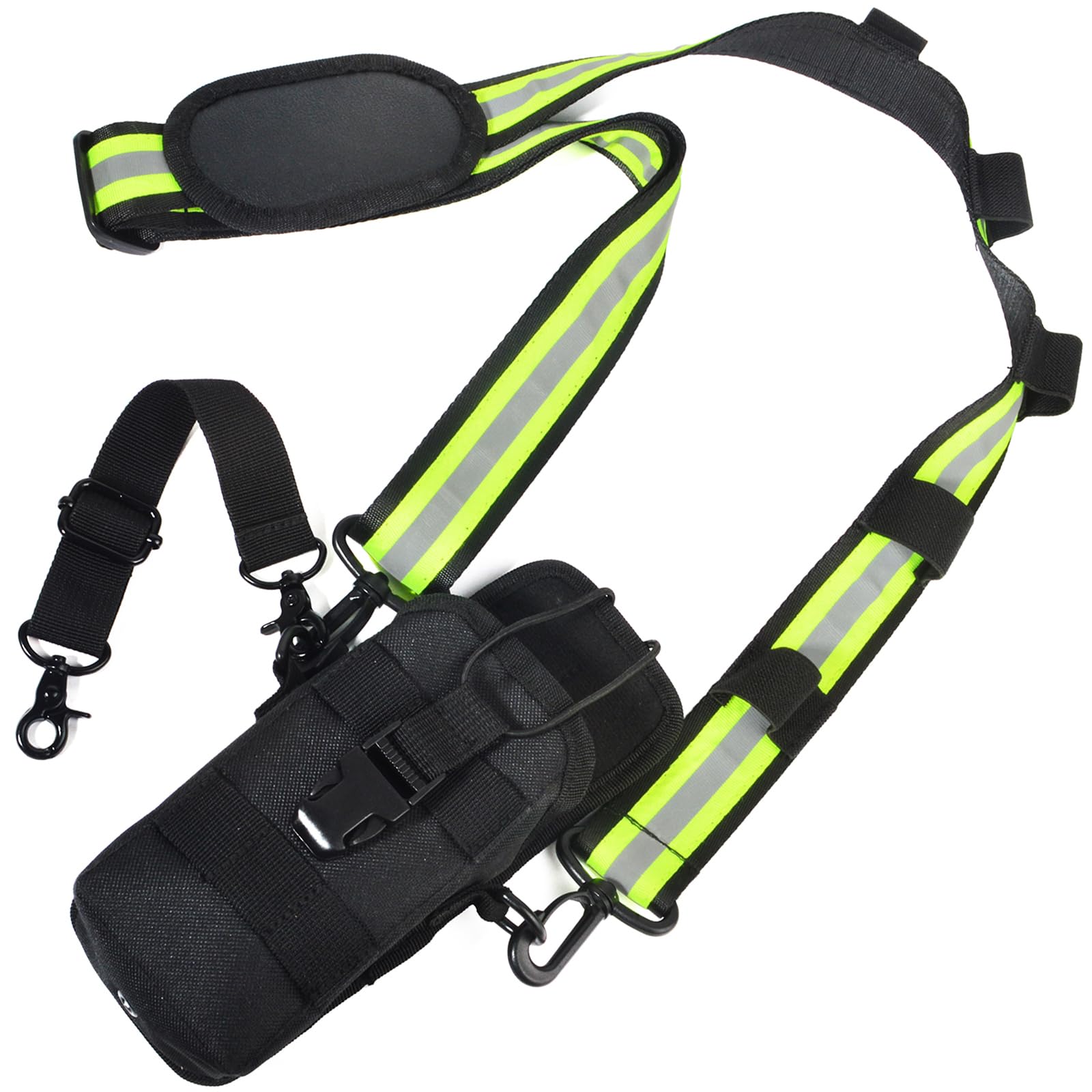 HYS Pochette Radio en Nylon – Support Multifonction pour Talkie-walkie avec Sangle réglable et Boucle de Ceinture, Compatible avec Motorola Kenwood Baofeng, idéal pour la Police (M2+S2)