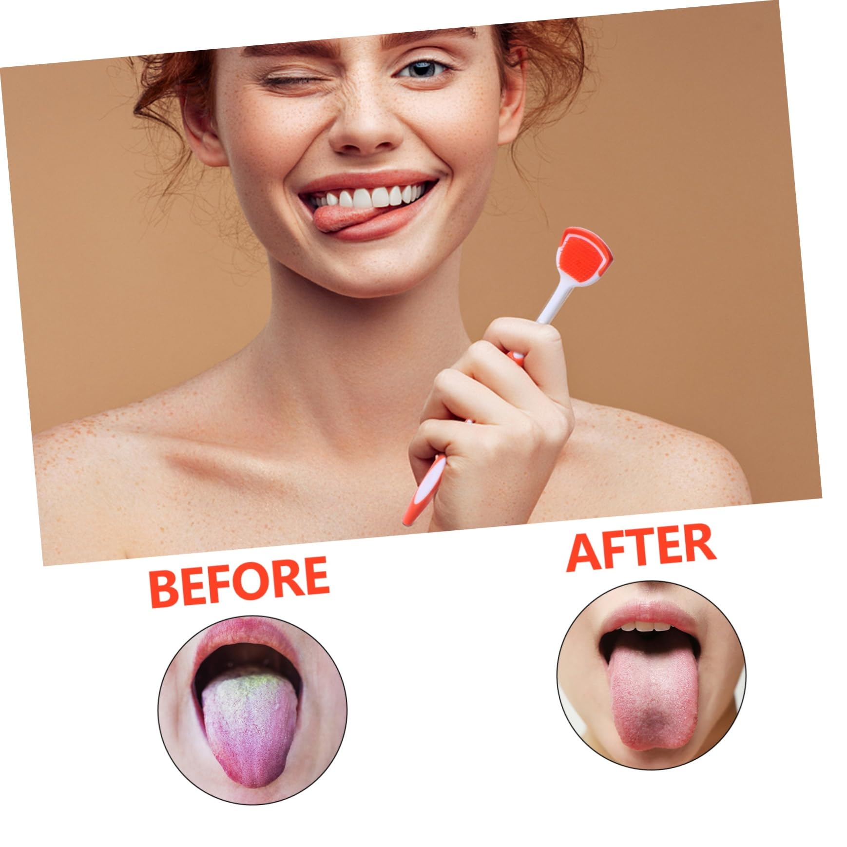 FRCOLOR 3 Set Raschietto Per Lingua Riusabile Con Micro Setole Per Orale Facile Usare E Antiscivolo Per Rimuovere Residui E Odori Dalla Lingua 2 Pezzi*3