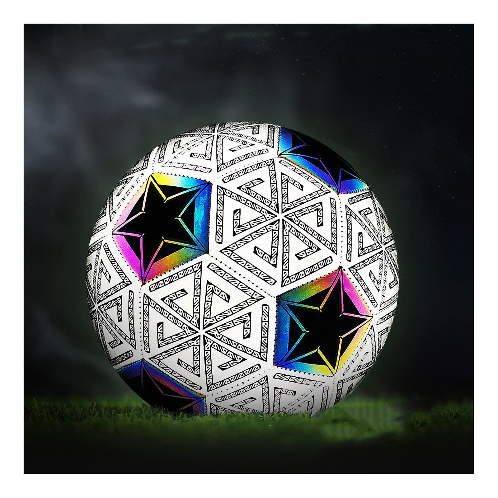 Balón de fútbol Reflectante con Bomba, Ilumina la noche con Pelota Fluorescente Brillante,Football Luminoso de Entrenamiento para niños y Adultos,Regalos para Novios