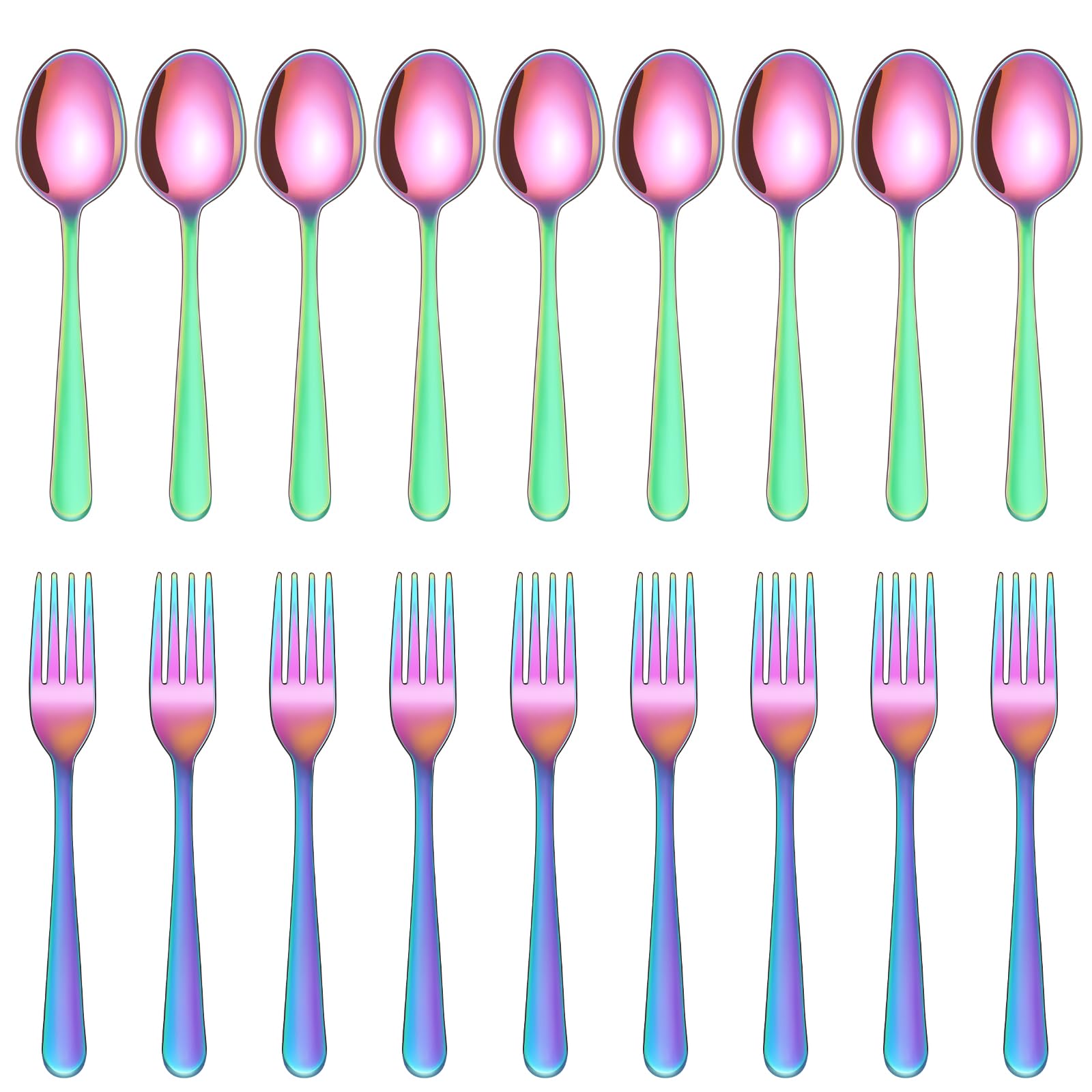 24-Piece Forks and Spoons Silverware Set,Spoons and Forks Food Grade Stainless Steel Flatware Cutlery Set for Home,Kitchen and Restaurant,Mirror Polished & Dishwasher Safe — Amazon image 10