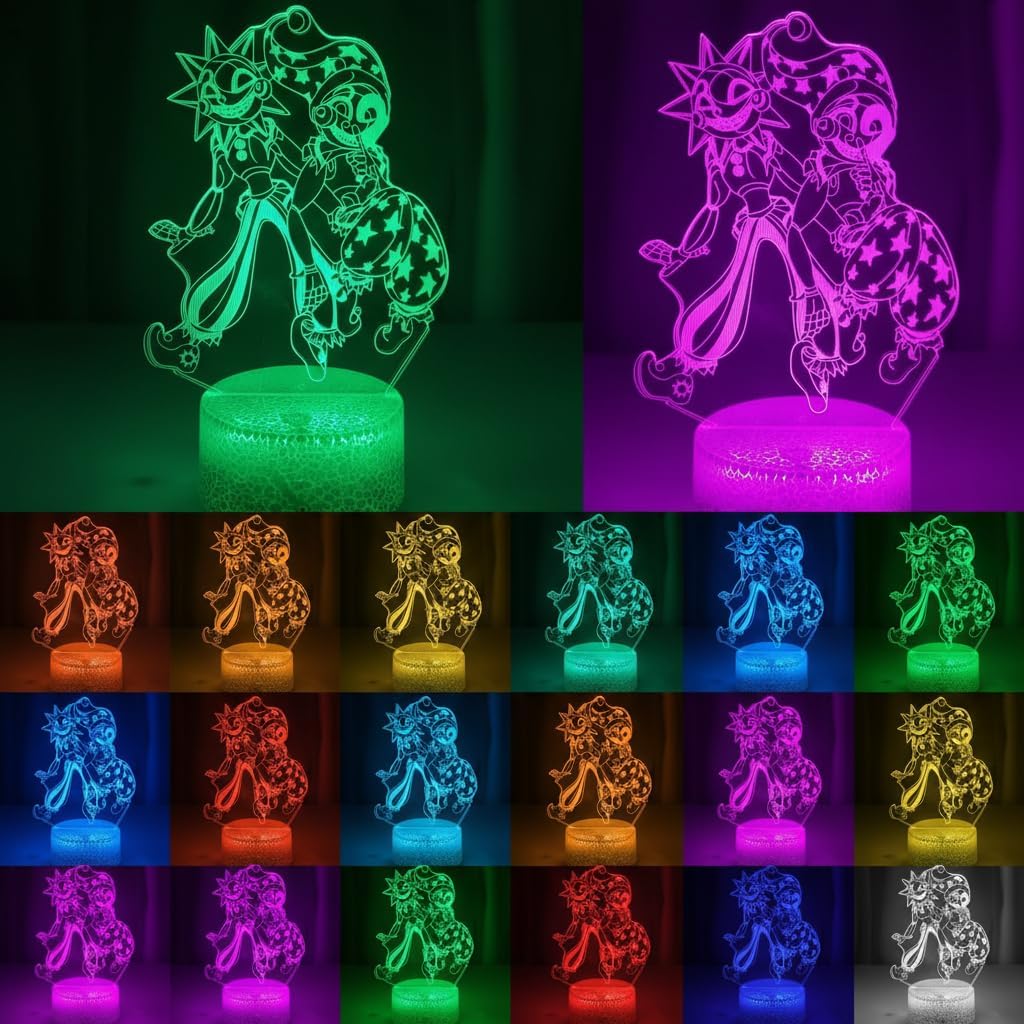 3D Illusion Night Light LED Lamp with Remote Control 16 Color Changing Visual Bedroom Decoration (Smiles 2)