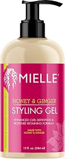Mielle Organics Honey & Ginger Hair Gel: Curl Defining Styling Gel with Frizz Control, Aloe & Babassu Oil for Dry Curly Hair (13 oz)