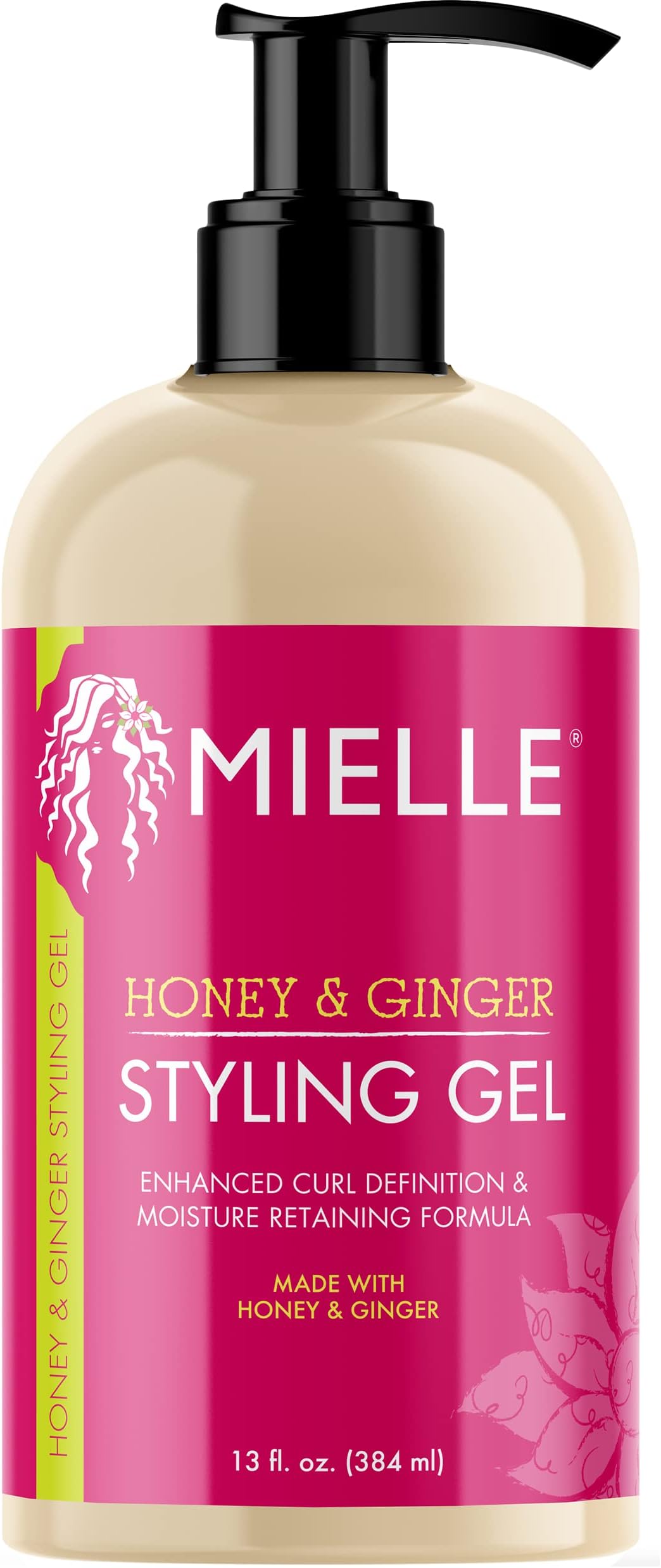 Mielle Organics Honey and Ginger Styling Gel 13oz, White, 384 ml (Pack of 1)