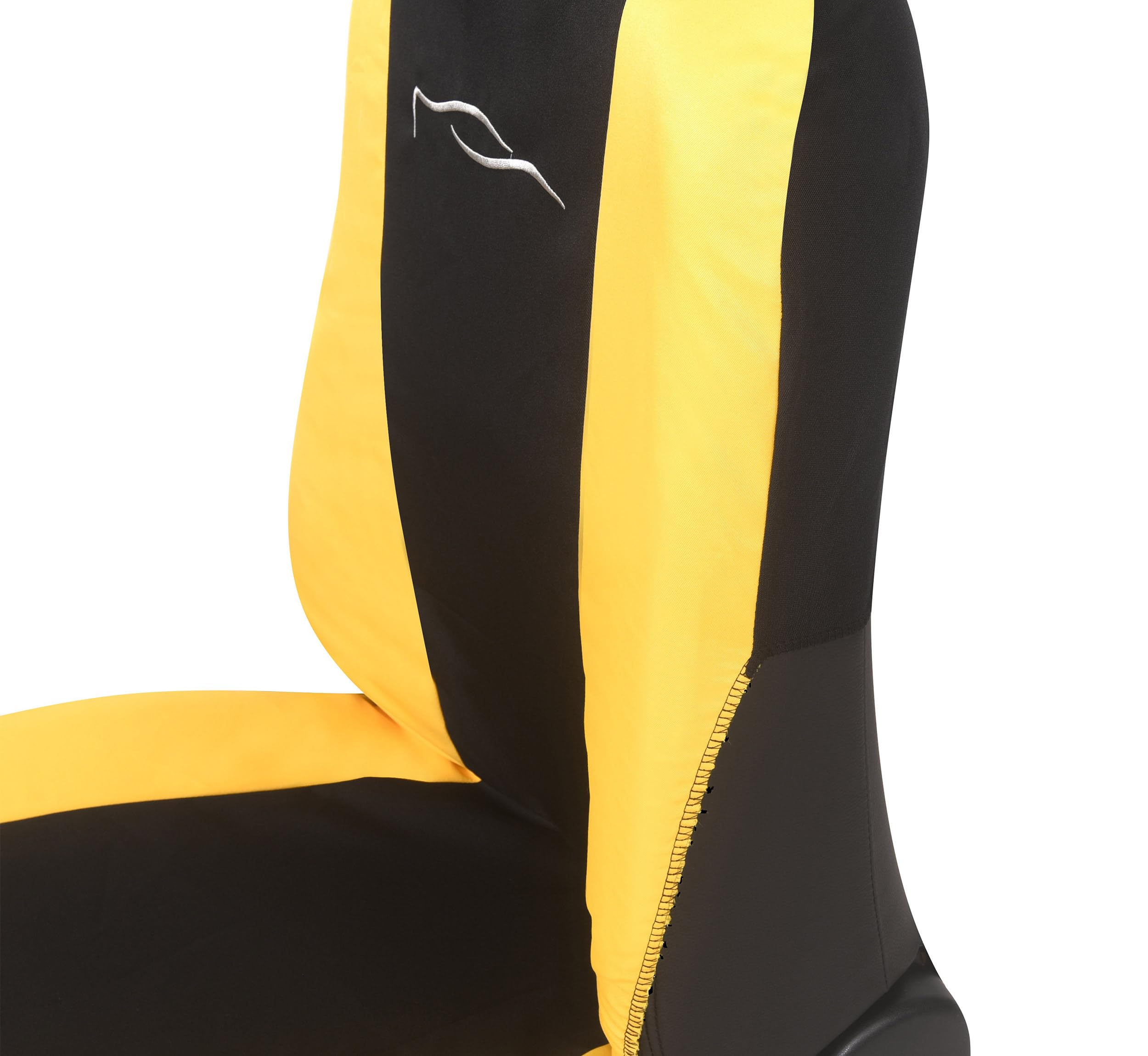 Auto Accessori Lupex - Juego de 9 Fundas universales para Asientos de Coche, Color Negro y Amarillo – Fundas Protectoras para Asientos Delanteros y Traseros, compatibles con berlinas y utilitarios