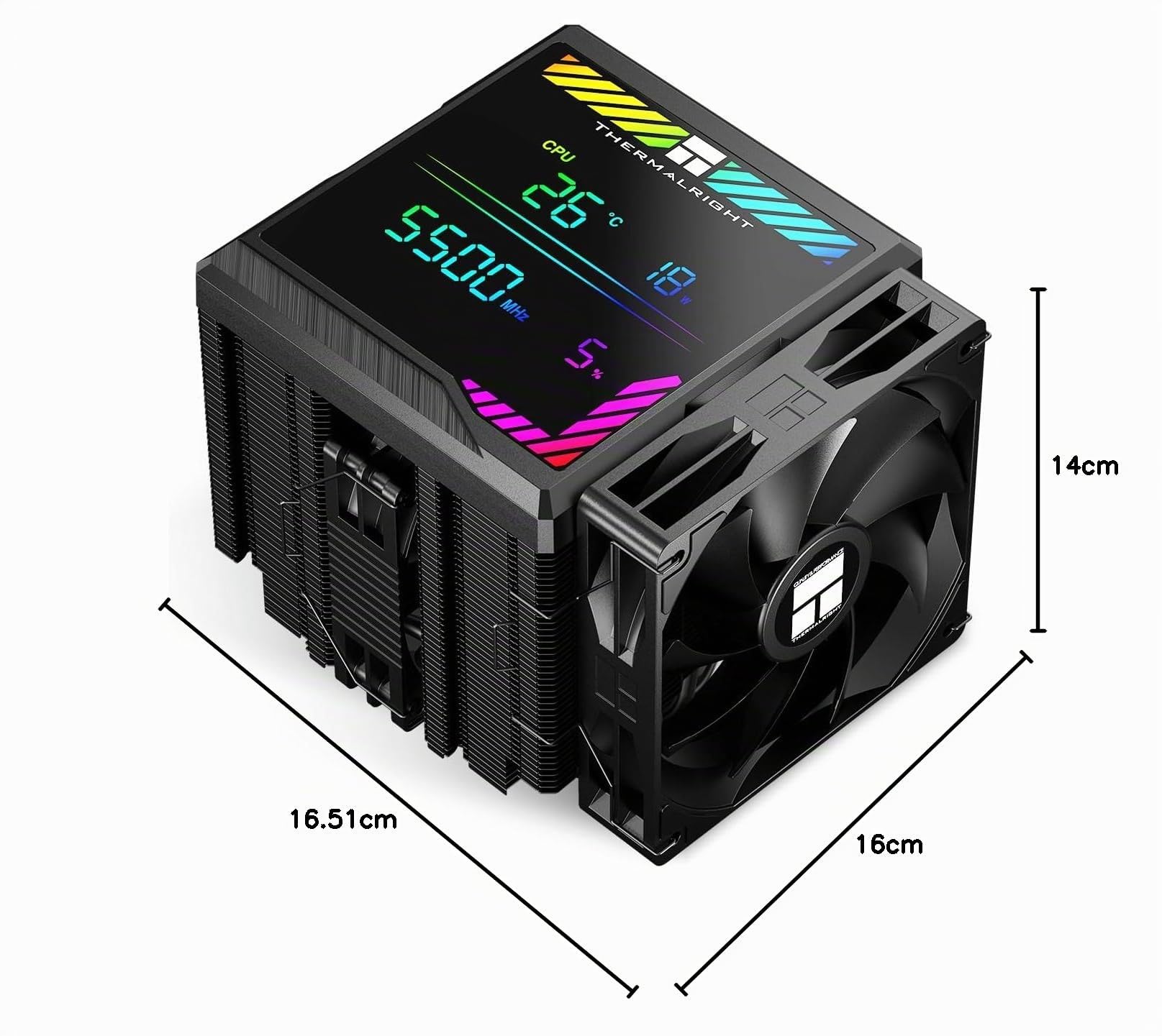 Thermalright TR Peerless Assassin 140 Digital Black Radiatore digitale per CPU Air con 6 tubi di calore,copertura magnetica per display a doppia torre e ventola,per AM4/AM5 e Intel lga1851/2011