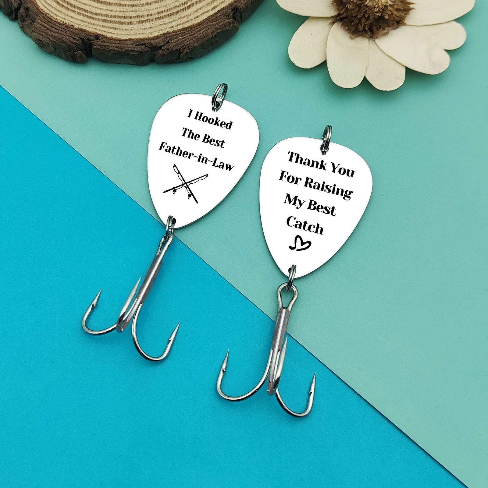 Father in Law Jewelry Fishing Lure Father of The Groom Fishing Hooks Gift from Bride Father of The Bride Gift from Groom Birthday Gift for Future Father in Law Fisherman Gift