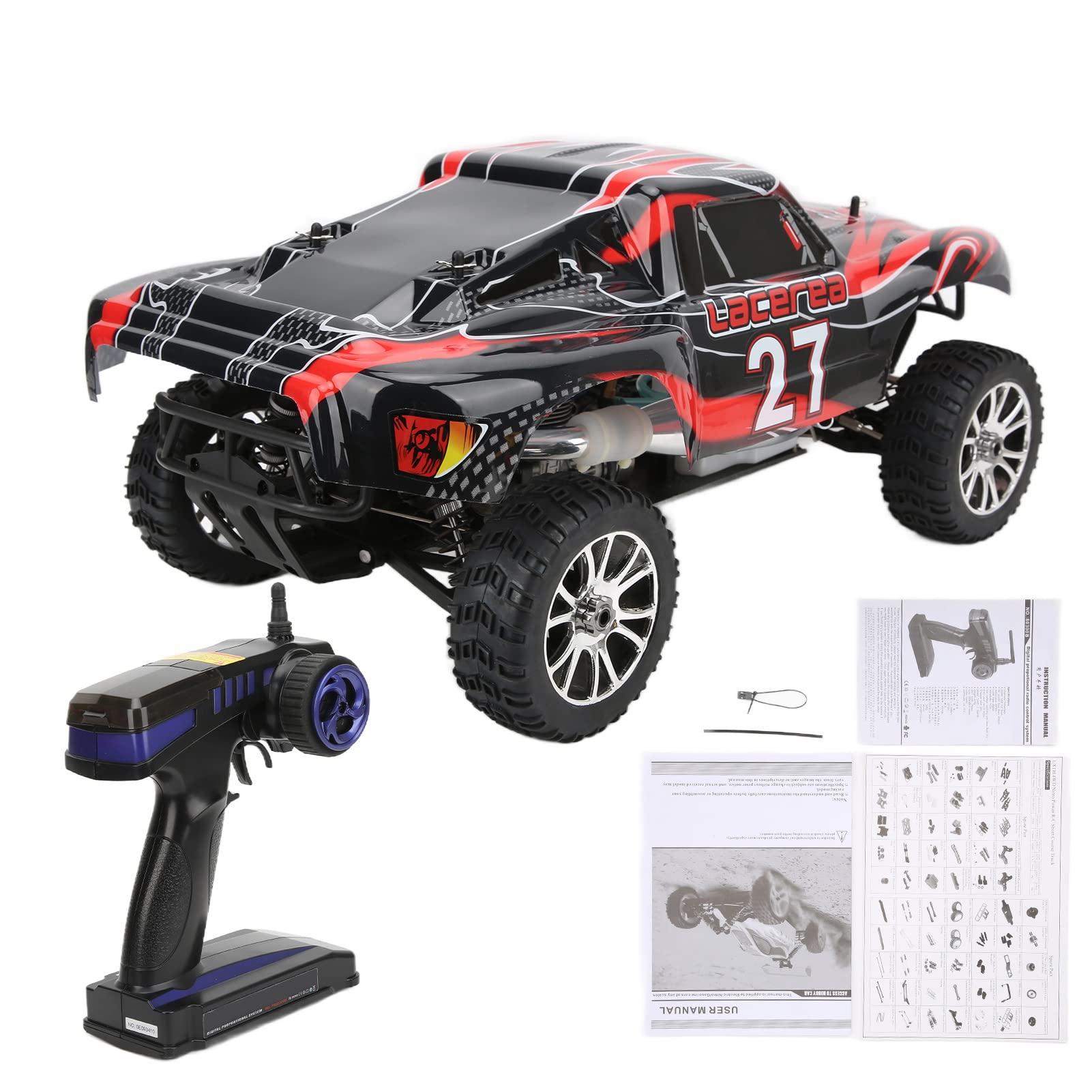 Pilipane 1/8 Skala 2.4G RC Racing Car 21CXP Silnik Off Road Electric Truck do HSP 94763 SH21, BLACK