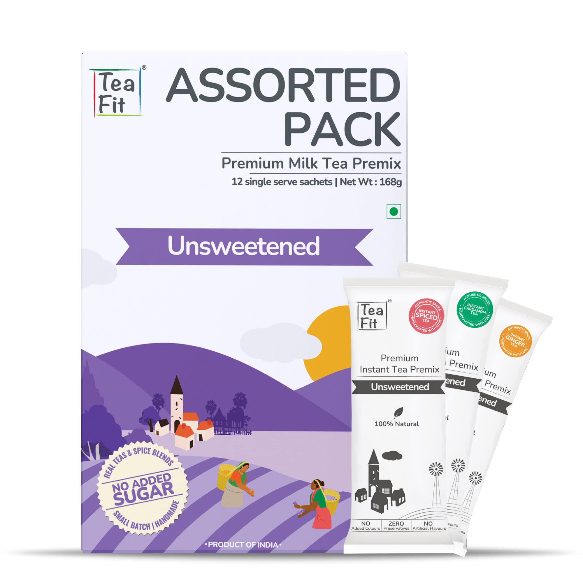 Buy TeaFit Premium Unsweetened Assorted Instant Tea Premix 24 Single