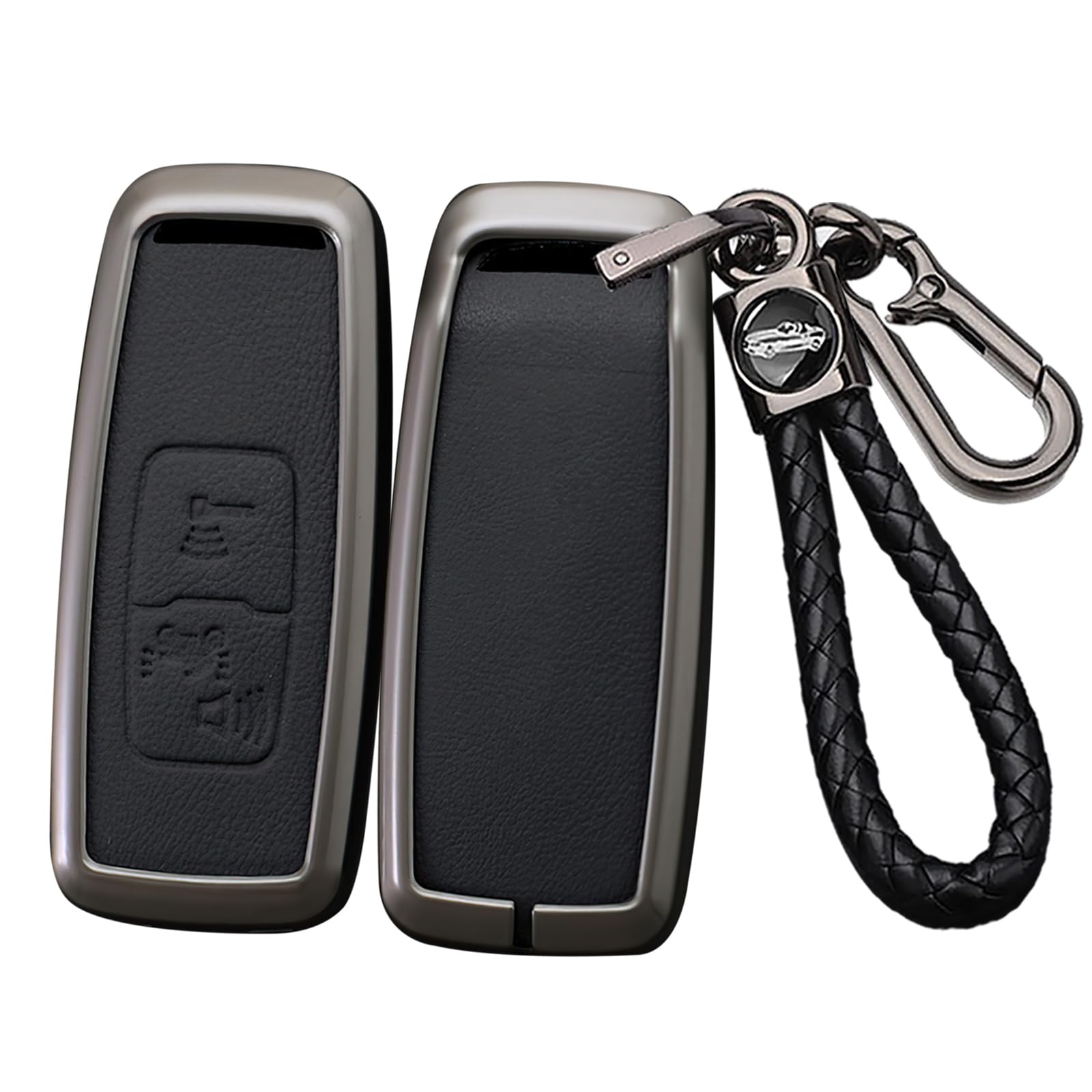 SANRILY Metal & Leather Motorcyle Key Fob Cover Case Compatible with HONDA pcx 160 125 adv 150 scoopy 2023 VISION SH 125/150 SH350 SUPER CUB 350 2021