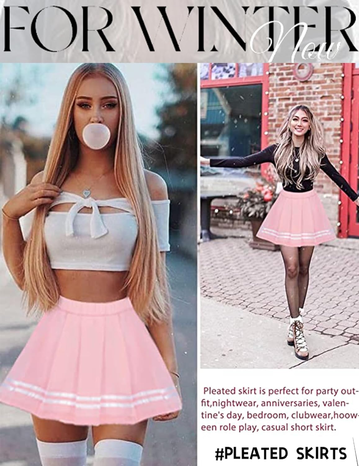 Avidlove Womens Pleated Skirt School Uniform Skirt Mini Skirt Pleated Cheer Skirt - Image 6