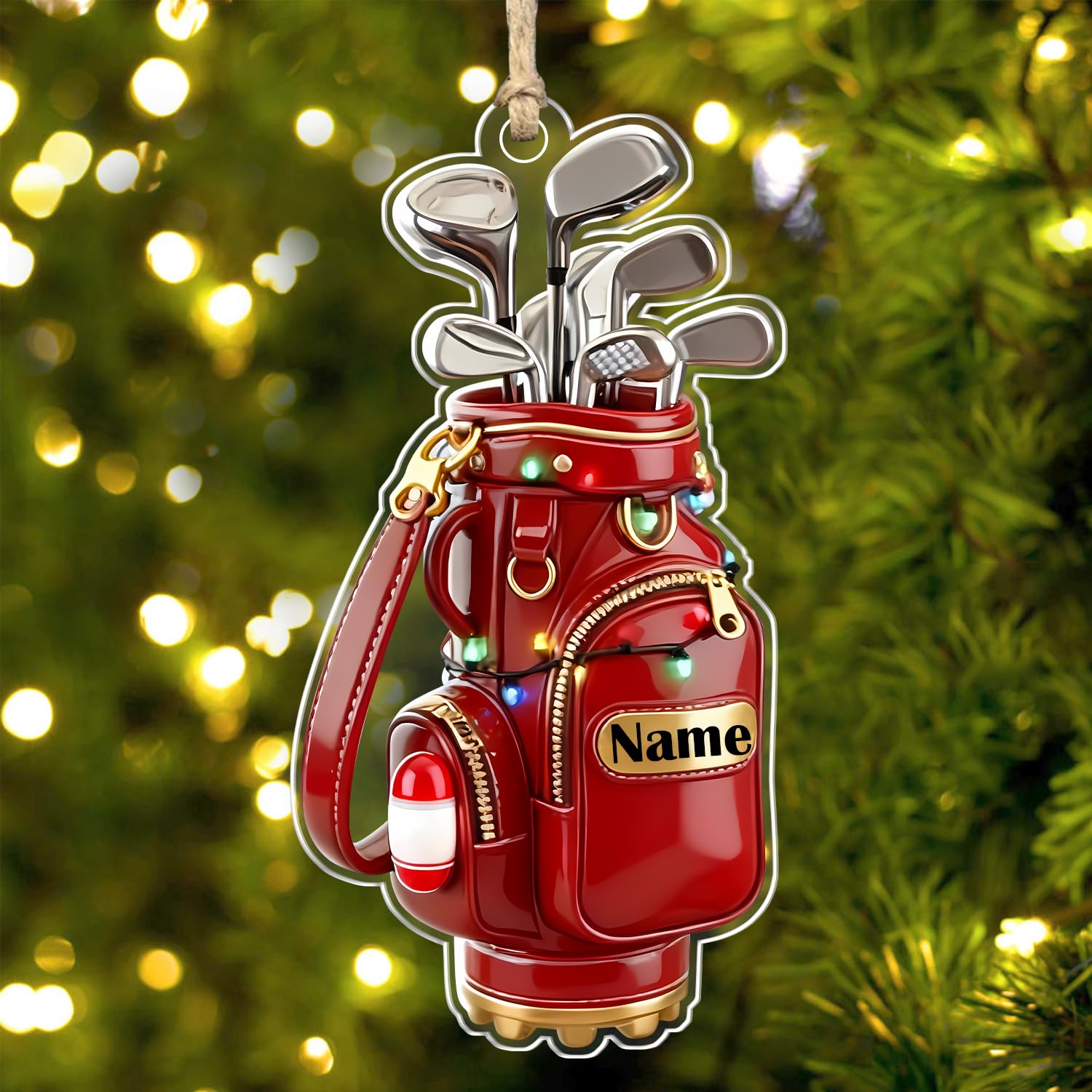 Personalized Golf Bag Christmas Ornament 2025,Custom Golf Bag 2D Flat Acrylic Ornaments,Home Decor Christmas Trees Hanging Ornaments,Gifts For Golfer Lover