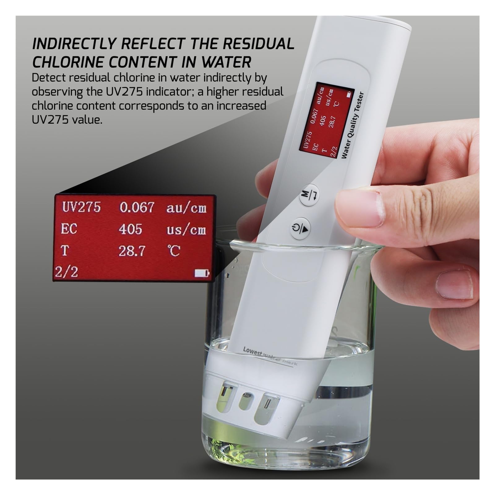 Medidor de TDS 6 en 1, TOC UV275, EC, DQO, medidor temperatura, comprobador digital calidad del agua,Análisis de calidad instantáneo