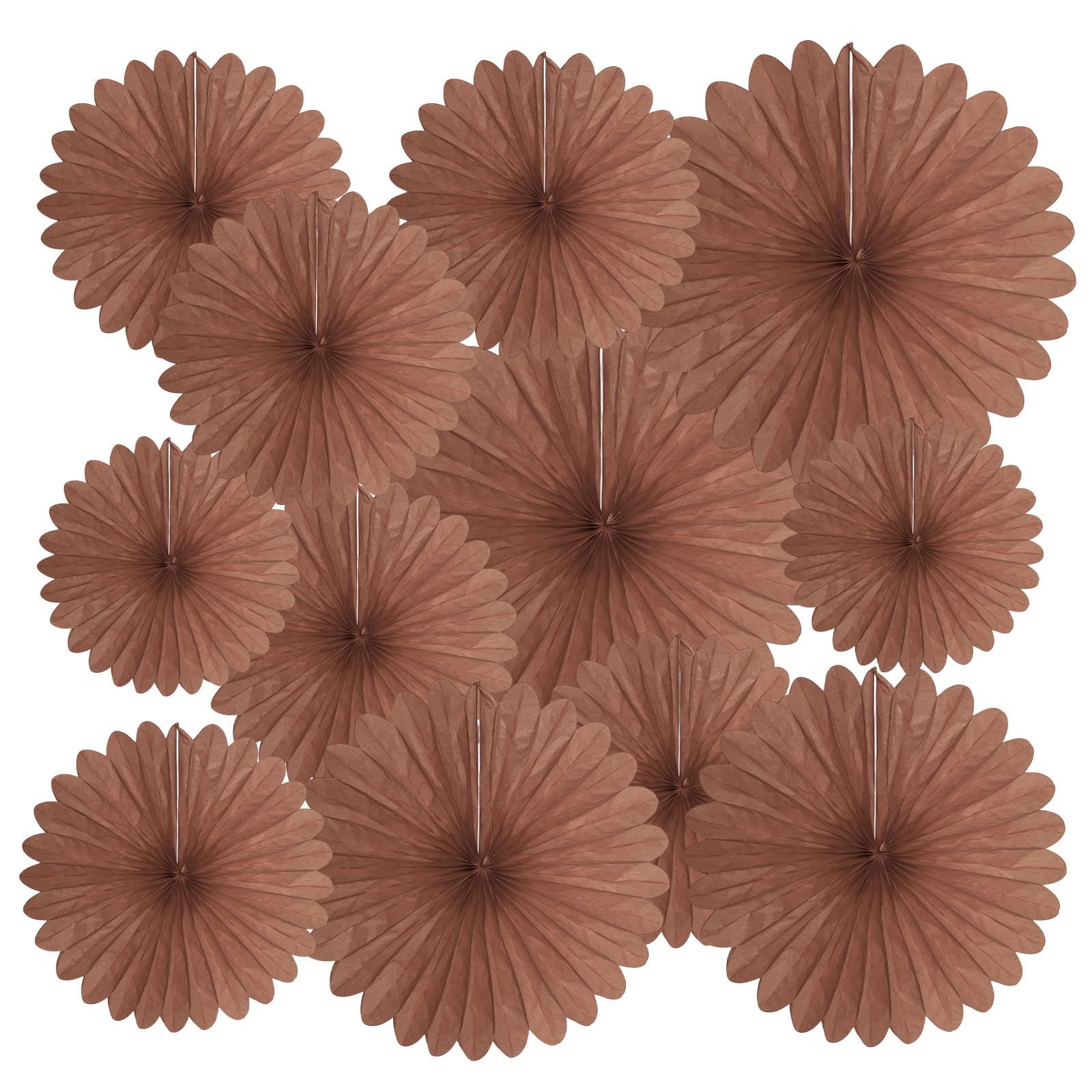 20 Pcs Deep Brown Hanging Paper Fan, Hanging Honeycomb Round Paper Fans for Weddings, Birthdays, Christmas, Baby Showers, Classroom, Events Ceiling Party Supplies Decorations