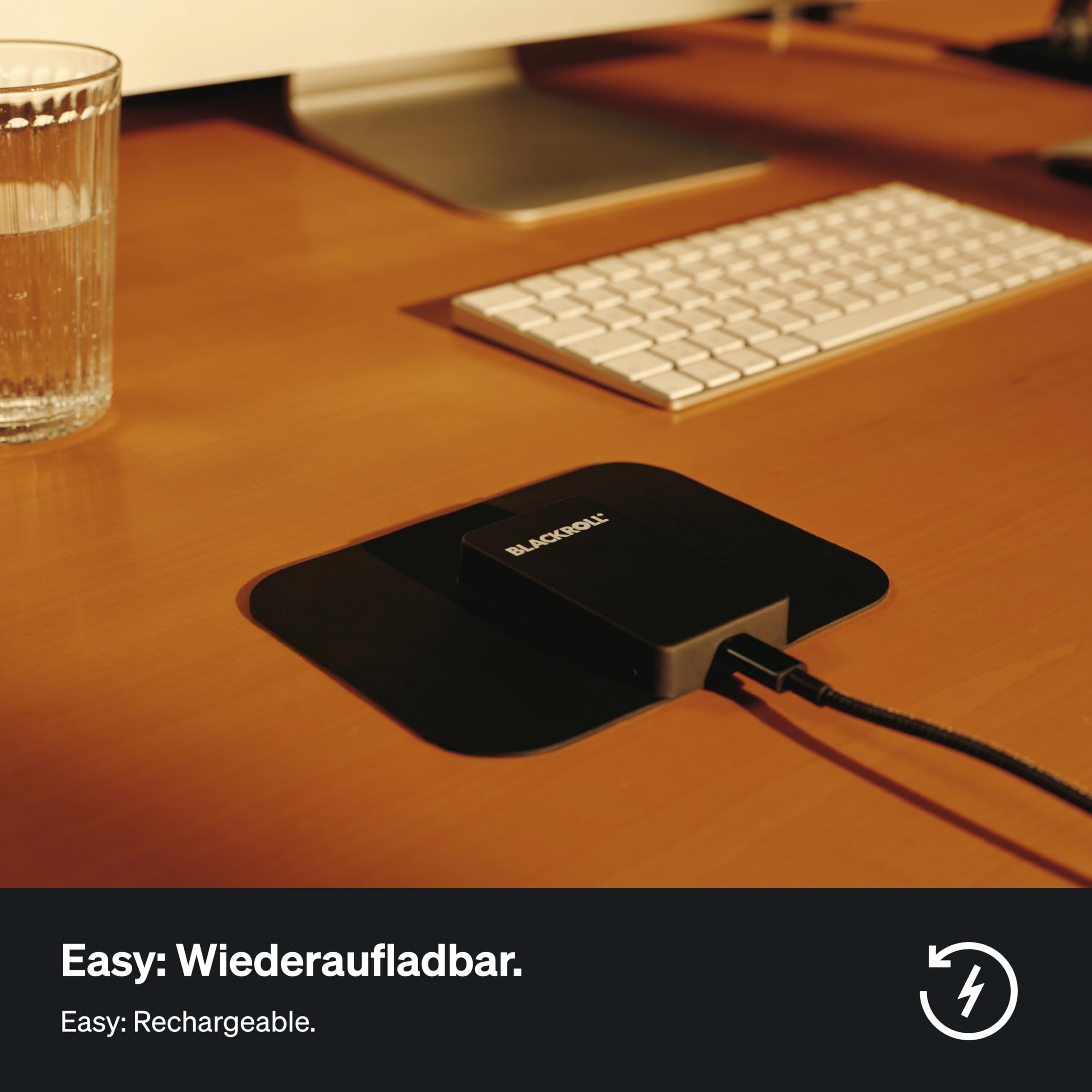 BLACKROLL® THERMO PAD - Cerotto termico elettrico, riutilizzabile, calore costante per rigenerazione, mestruazioni e rilassamento muscolare, fino a 8 ore di autonomia, USB-C