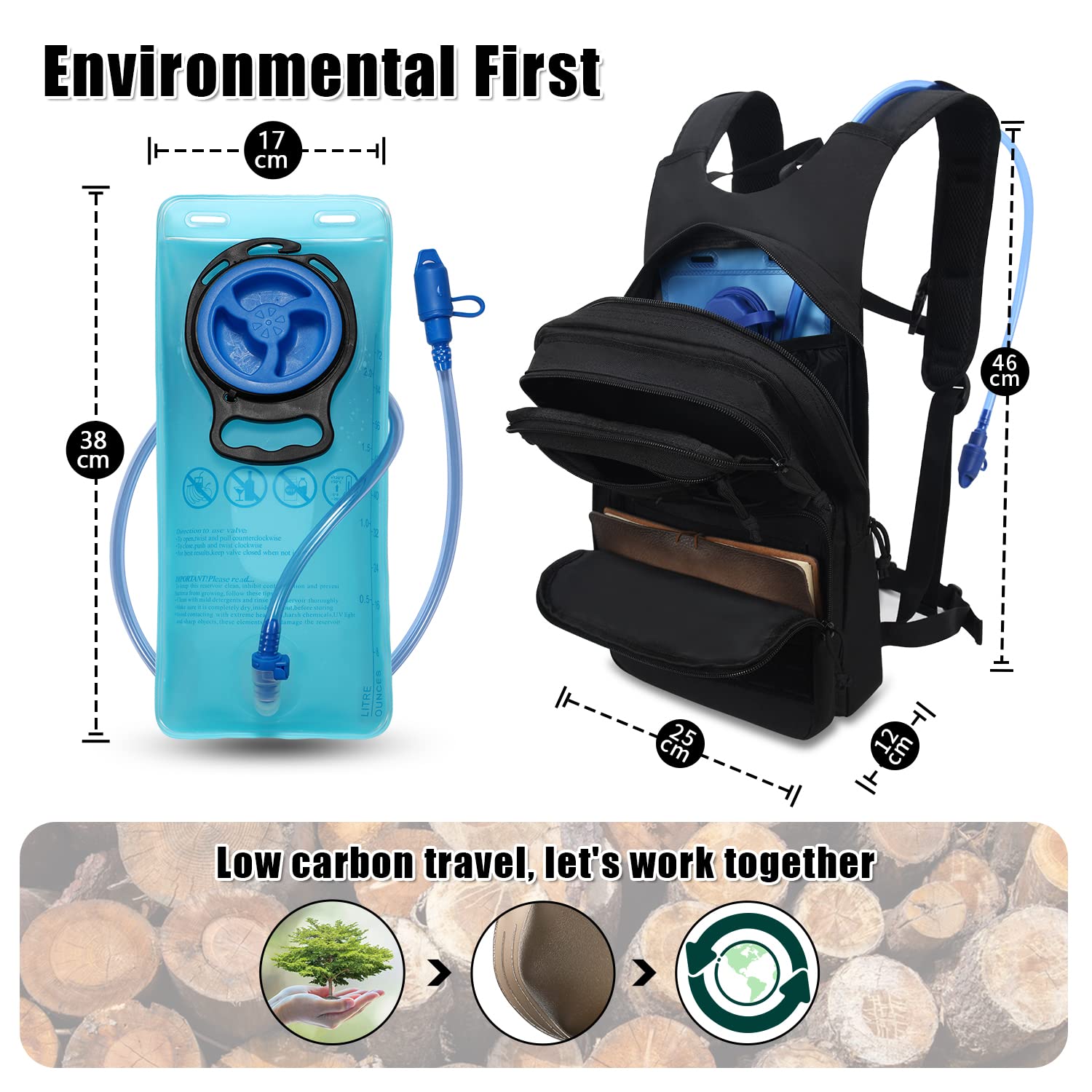 Gilet D'hydratation Running 2.6L - Sac à Dos Léger Avec Poche à Eau 600ml, Bandes Réfléchissantes - Pour Homme Et Femme
