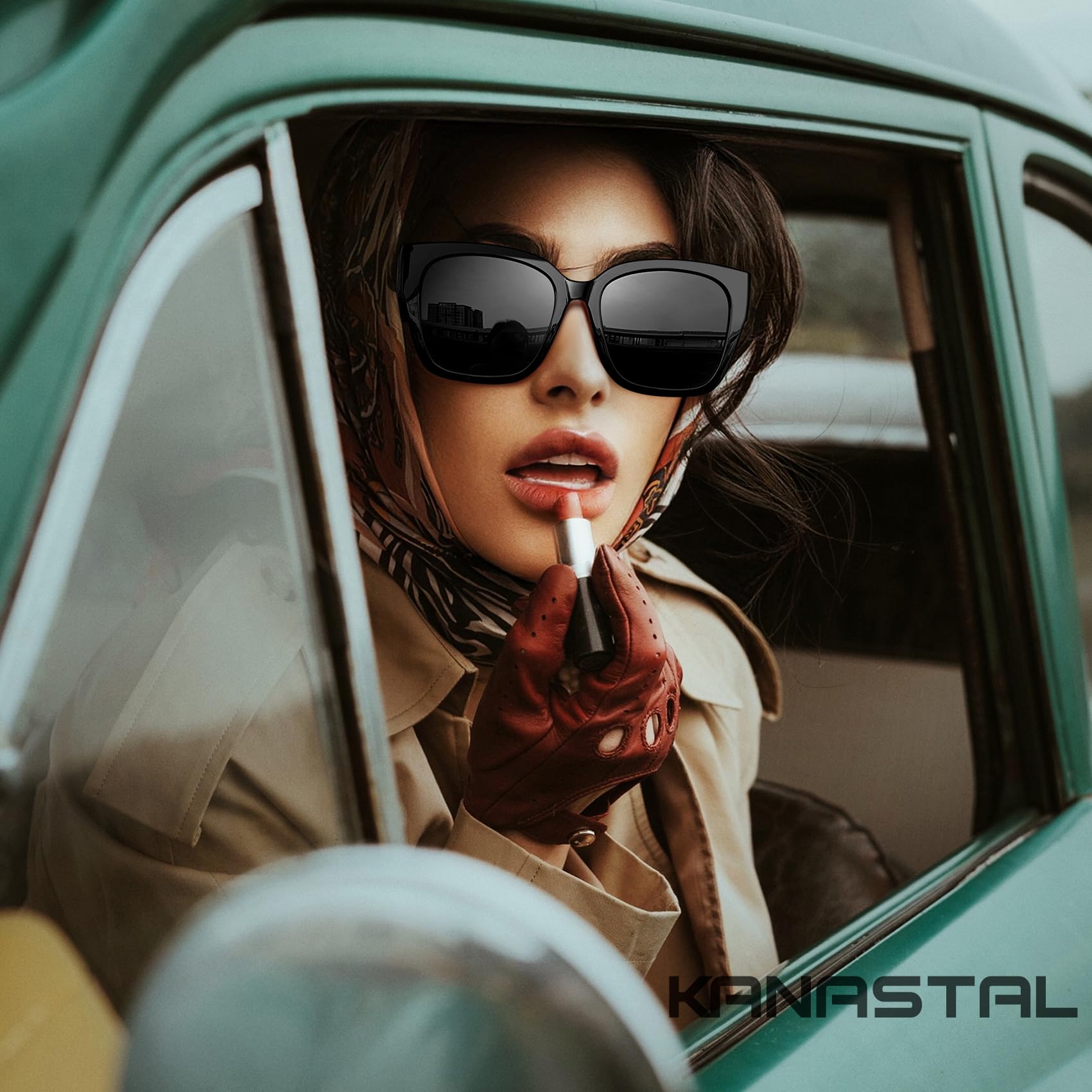 KANASTAL 2 Paia Sovraocchiali da Sole Due Uomo Donna Polarizzati UV400 Occhiali Quadrati Sovrapponibili Eleganti Sunglasses Fit over Glasses
