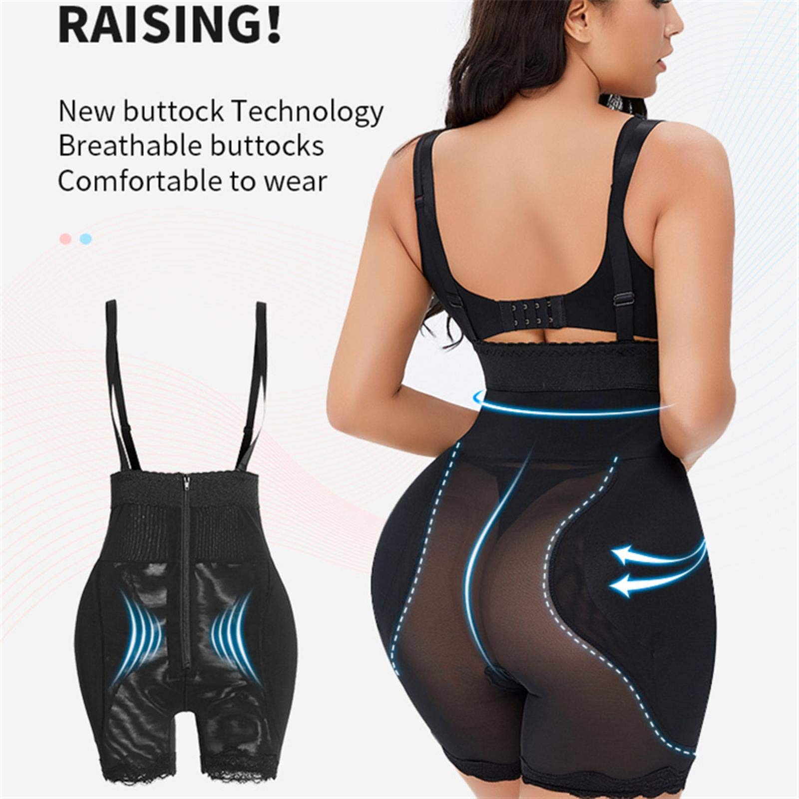 Bodysuit Shapewear Women Wailet Trainer Korsett gefälschte Arsch Hüfte Enhancer Pad Pantiesthigh Trimmer Reißverschluss Shaper