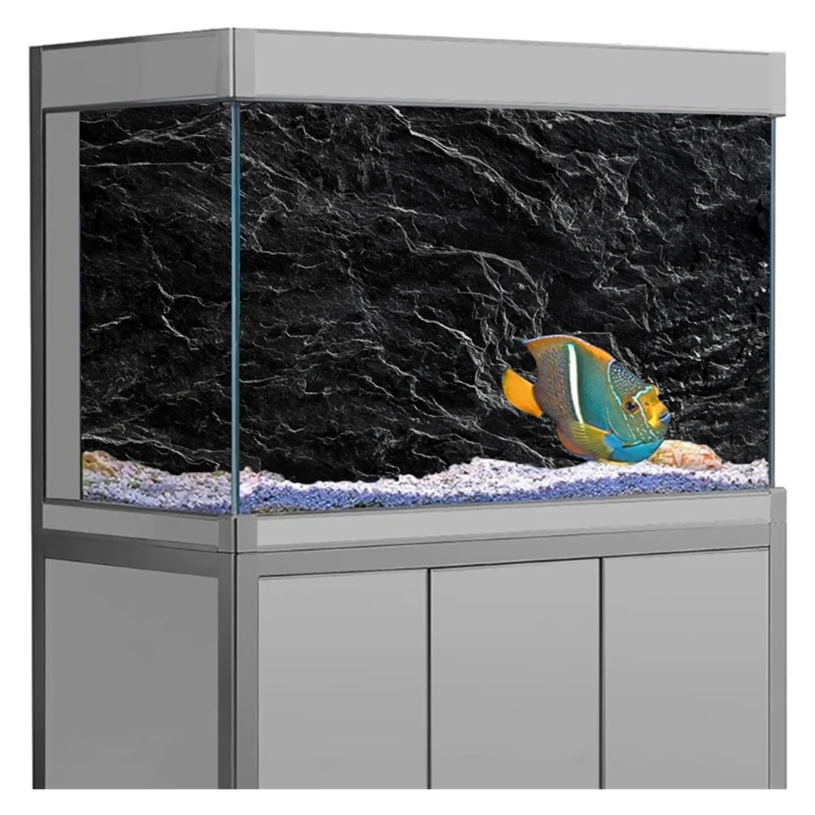 Fond d'aquarium Affiche de Fond d'aquarium Effet 3D autocollante, Motif Pierre Roche(54x122cm)