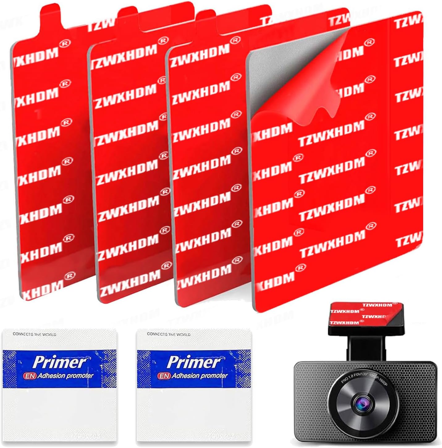 Square Adhesive Double Sided Tape for Suction Cup Mount, 4Pcs 2.84" Heat Resistant Mounting Sticker Tape for Dash/Camera/GPS/Ipad/Car Phone Sucker Holders, Strong Sticky tack and Removable